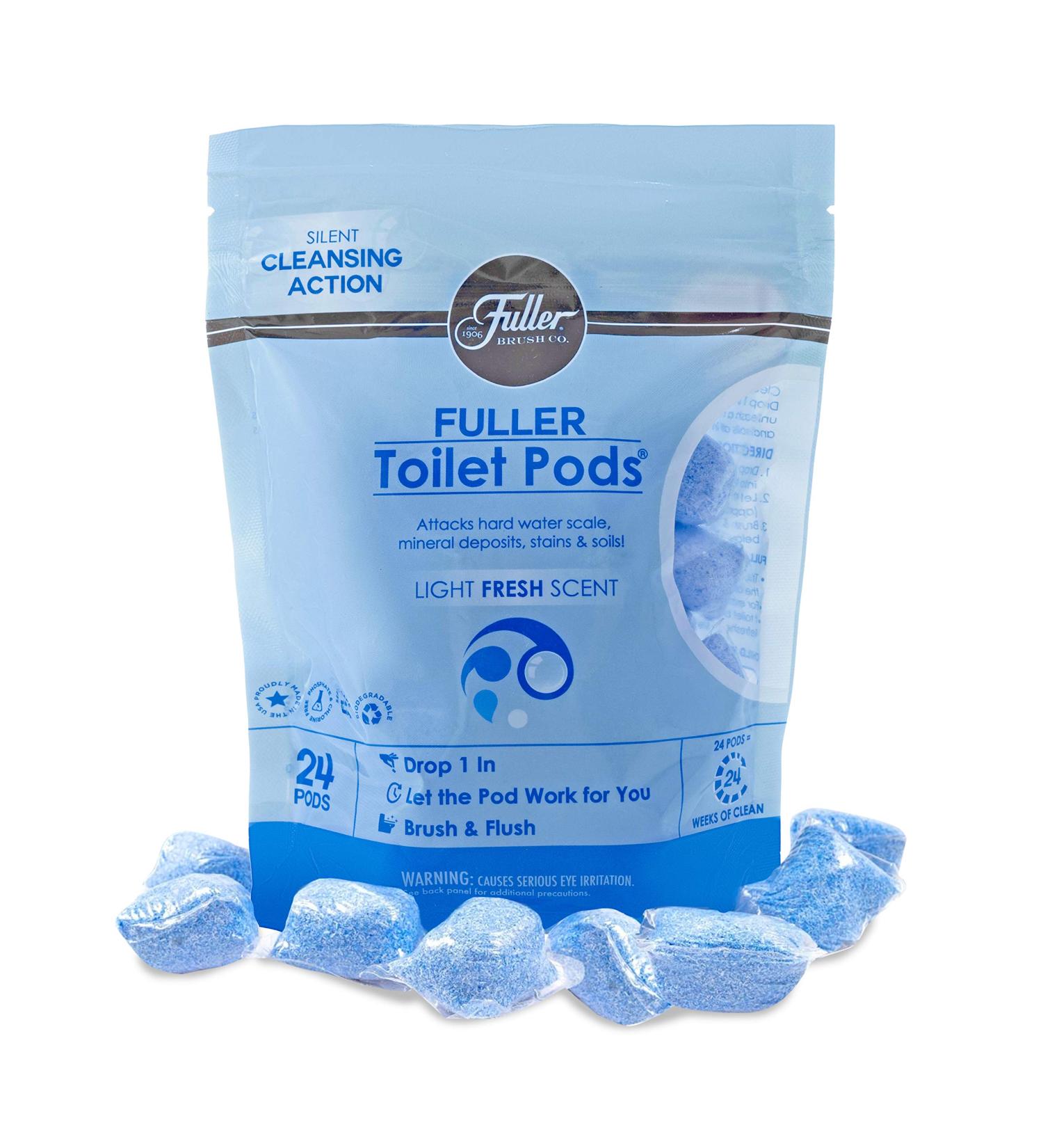 Fuller Brush Toilet Bowl Cleaner Pods - Water Soluble Tablets for Clean, Descaled, and Refreshed Toilets - Removes Odors, Soils, and Stains - Light Fresh Scent - Ideal for Homes & Businesses - Buy Online on SooperMarket.com