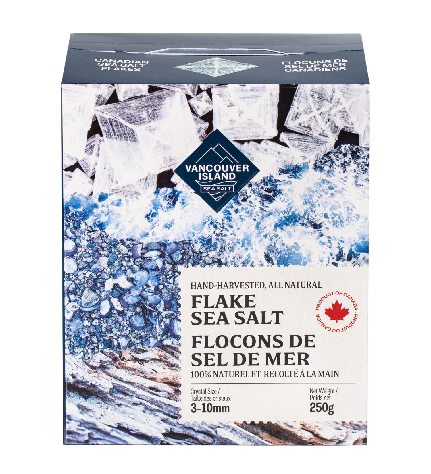 Vancouver Island Flaky Sea Salt - 8.8 oz | Hand Harvested Large Flake Salt for Seasoning, Baking, Cooking & Finishing - All Natural - Buy Online on SooperMarket.com