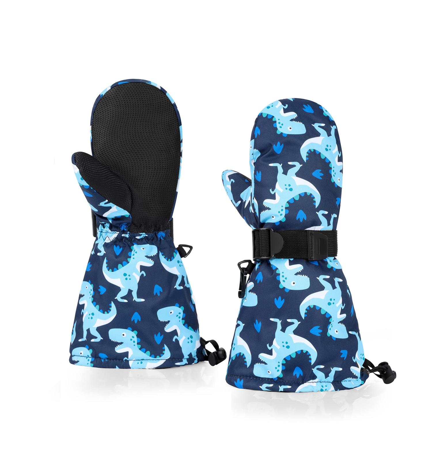 Highcamp Waterproof Snow Mittens for Toddlers XS (3-4 Y) - Dino Design - Buy Online on SooperMarket.com