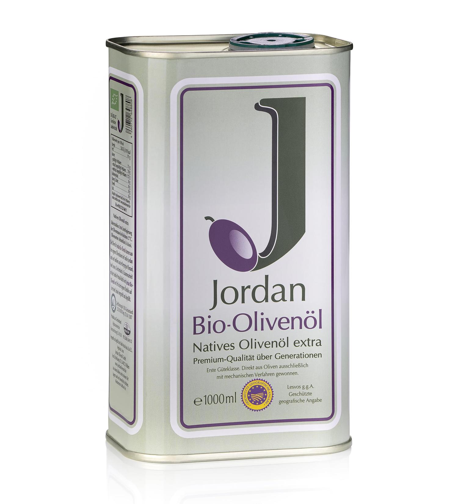 Premium Jordan Bio Olive Oil - 1L Canister | Authentic Greek Cold-Extracted Olive Oil from Lesbos | Handpicked & Certified - Buy Online on SooperMarket.com