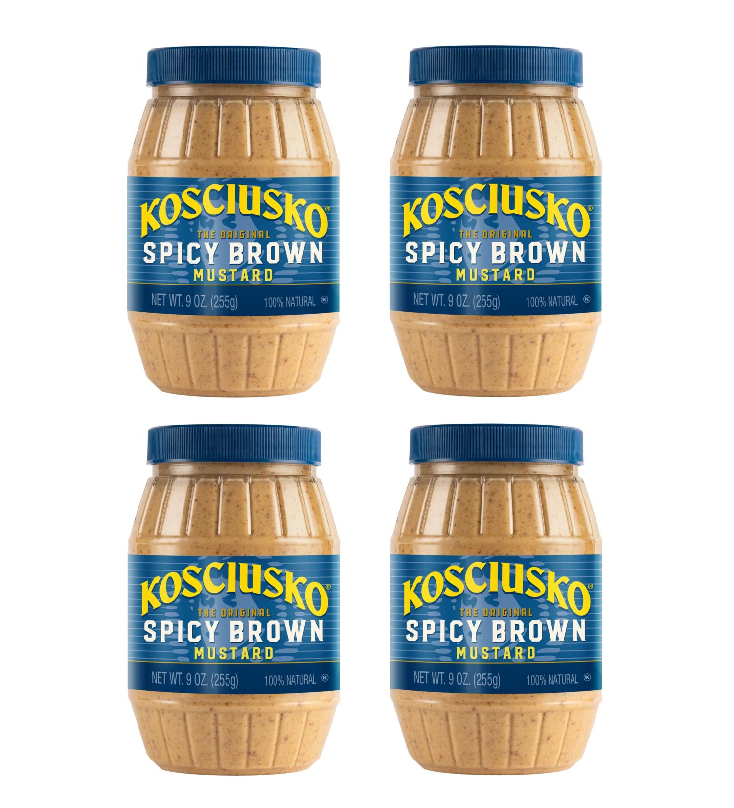 Plochman's Kosciusko Original Spicy Brown Mustard 9 oz - Bold & Zesty Flavor (Pack of 4) - Buy Online on SooperMarket.com