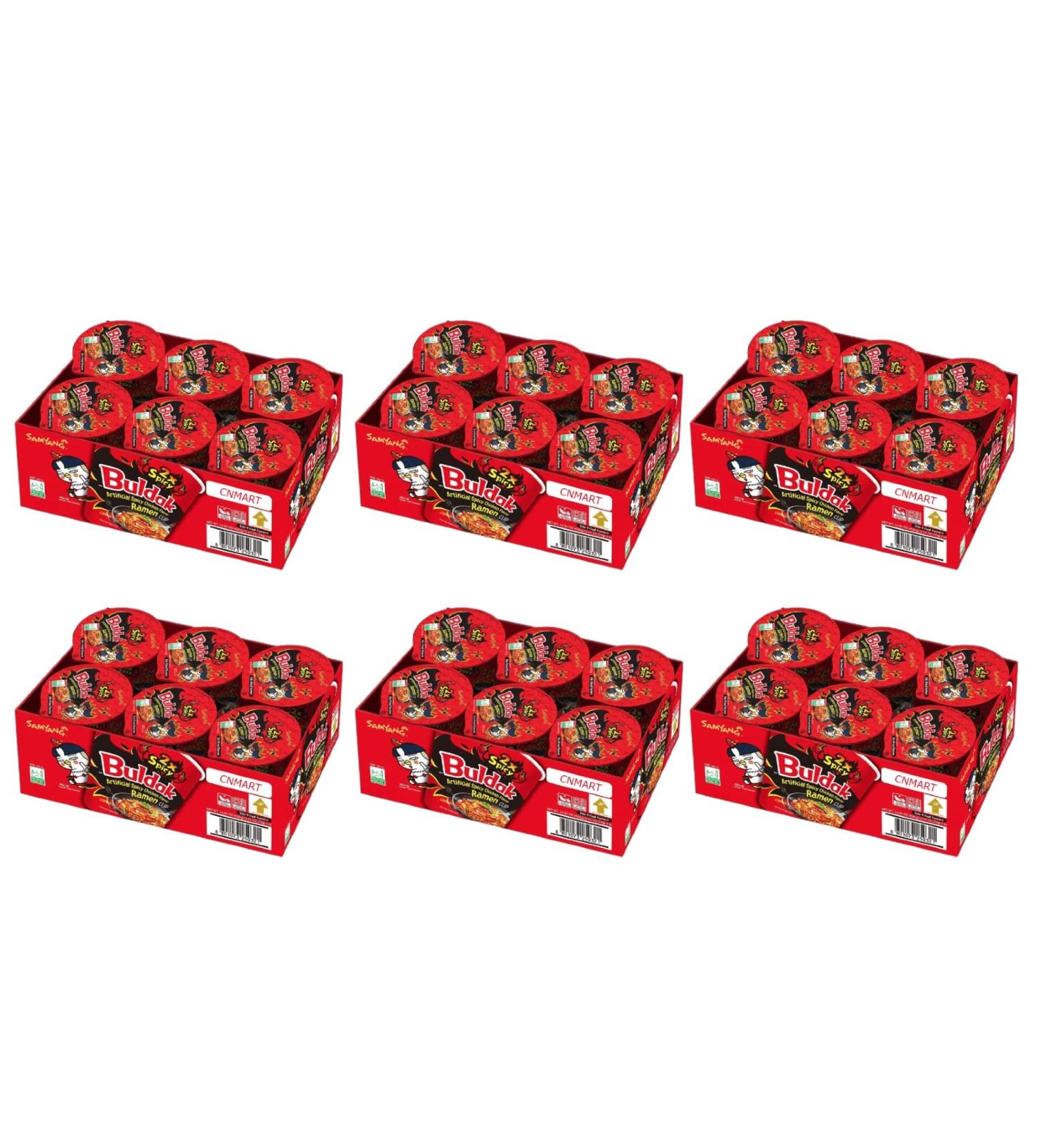 CNMART Samyang Buldak Ramen (Double Spicy) Hot Chicken Flavour Noodle Cup Type 70g (Pack of 36) - Buy Online on SooperMarket.com