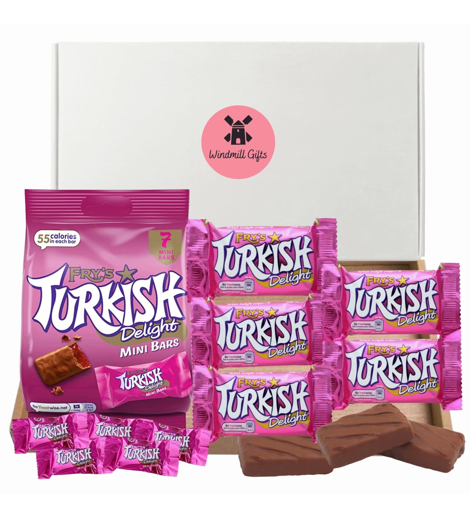 Frys Turkish Delight Gift Box - x5 Frys Turkish Delights 51g Bars Bundled With Frys Mini Turkish Delight Bars 105g - Turkish Delight Chocolate Gift - Letterbox Gift Friendly - Buy Online on SooperMarket.com