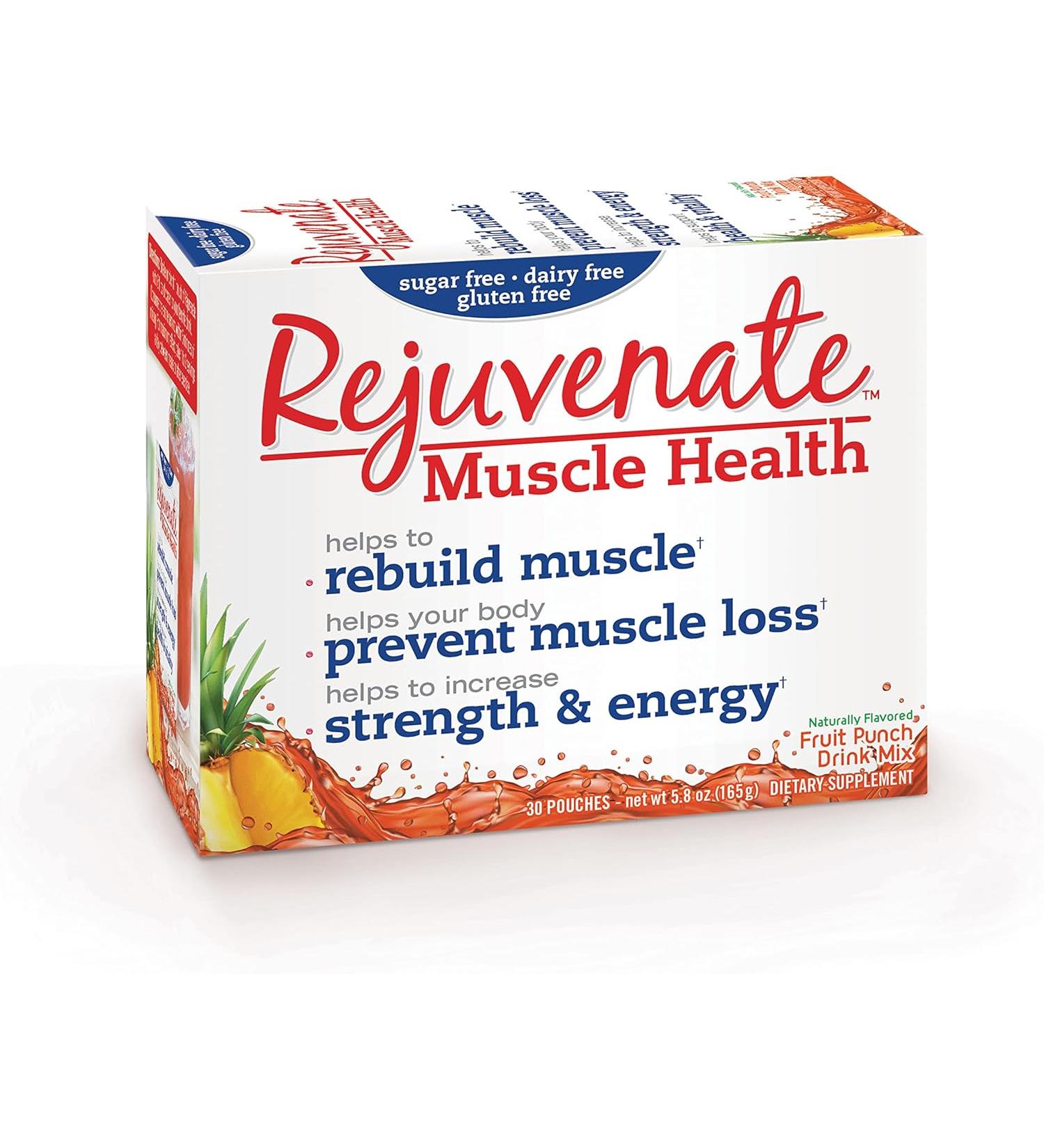 Rejuvenate Muscle Activator Drink Mix Sticks, Protein Powder Packets, Single Serving Protein Powder, Protein Powder Packets to Go - Fruit Punch, 30 Count - Buy Online on SooperMarket.com