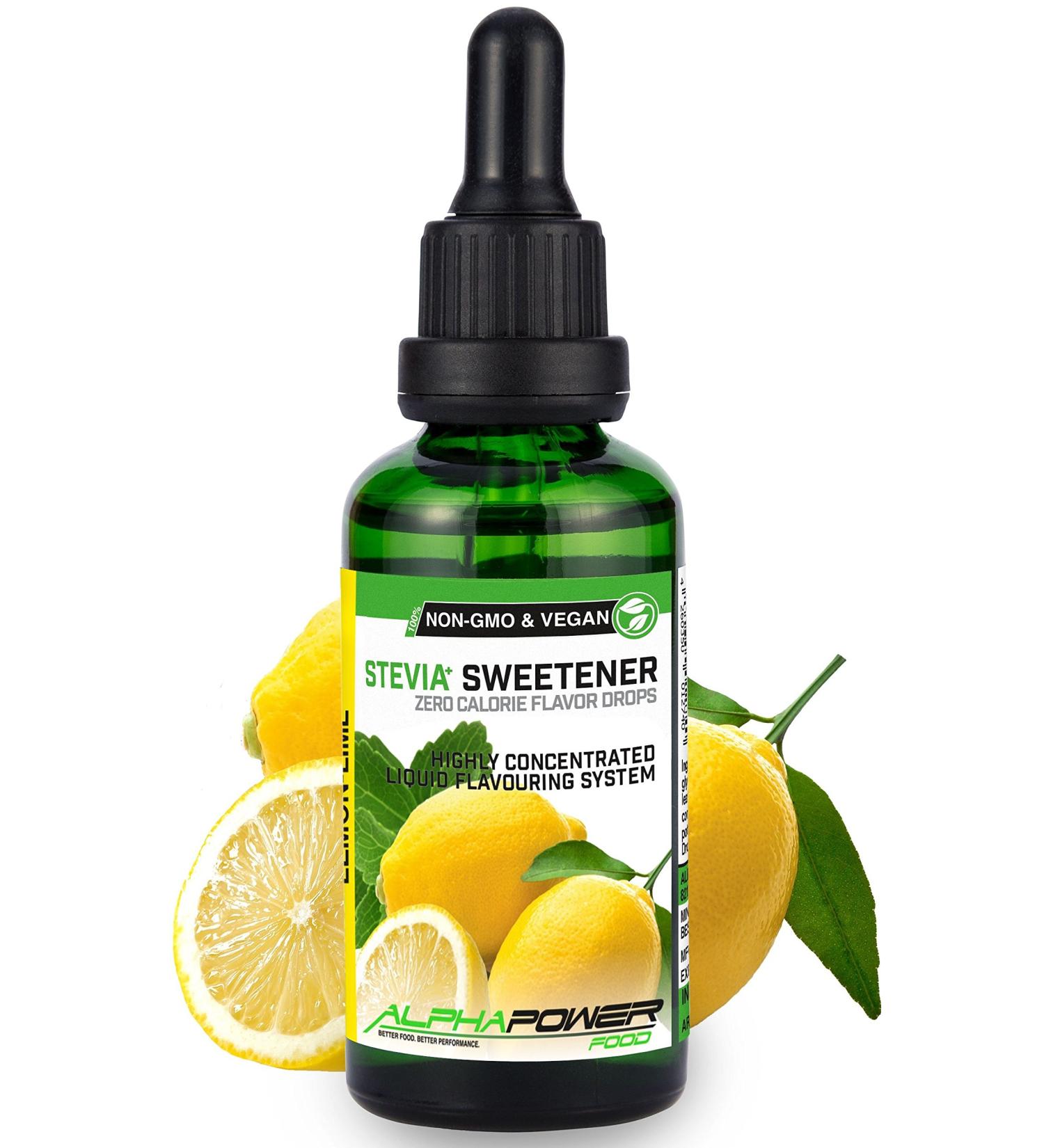 Alphapower Food | Sugar-Free Lemon Lime Flavor Drops | 100% Natural Liquid Aroma & Sweetener | 50ml - Buy Online on SooperMarket.com
