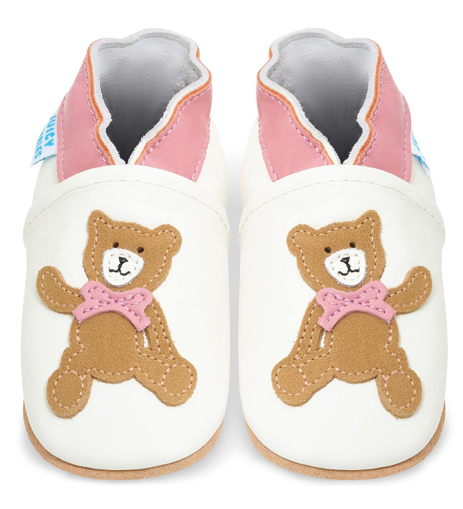 Soft Sole Baby Shoes for Girls and Boys | Leather Toddler Walking Shoes 12-18 Months Pink Teddy - Buy Online on SooperMarket.com