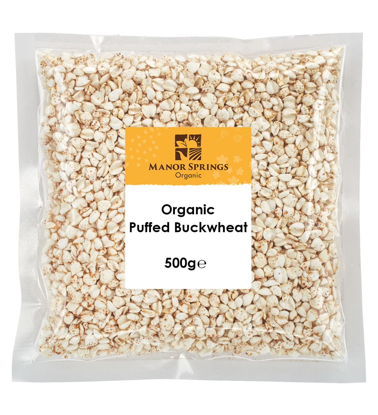 Manor Springs Organic Puffed Buckwheat 500g - Gluten-Free & Non-GMO - Buy Online on SooperMarket.com