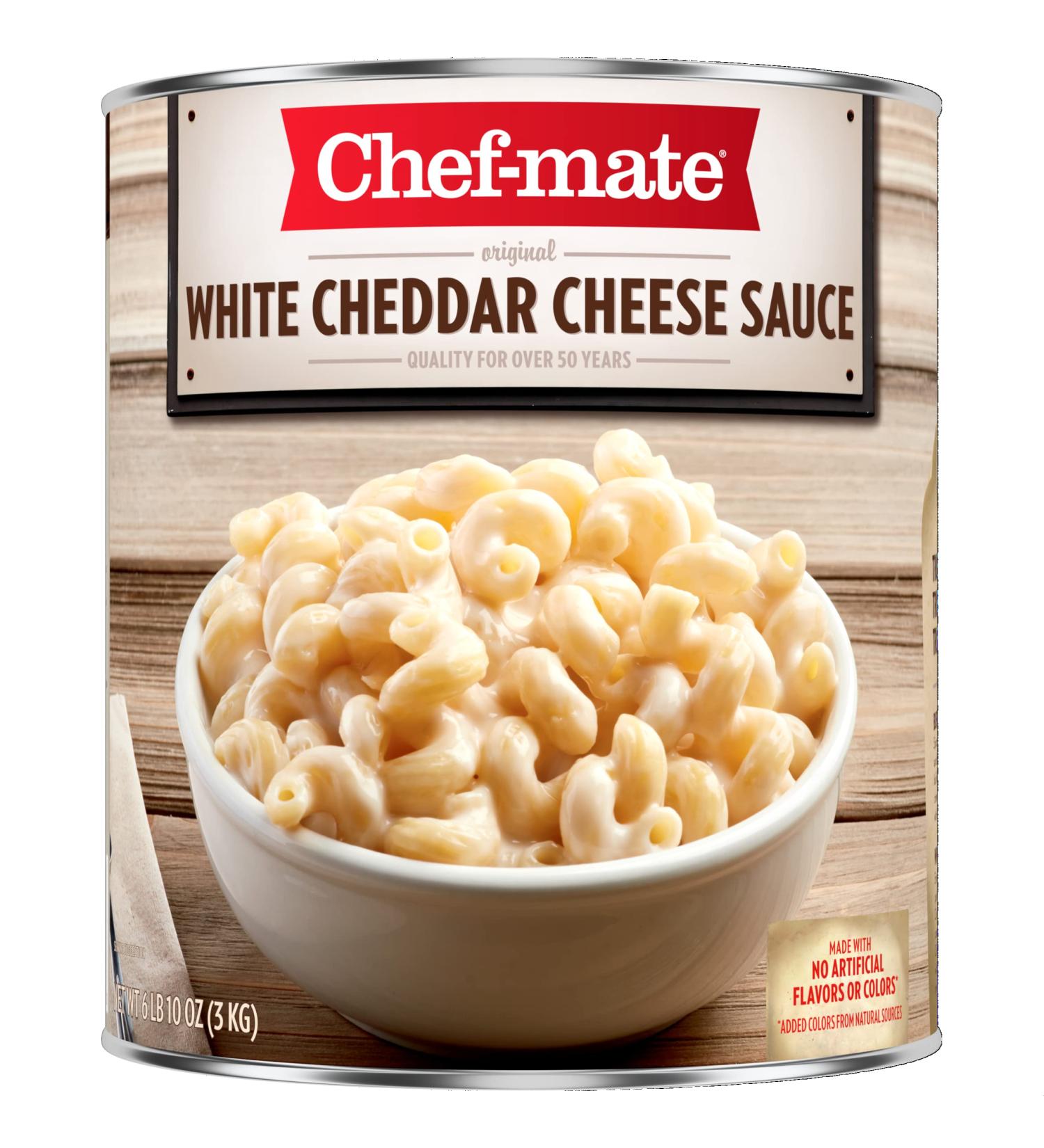 Chef-mate White Cheddar Cheese Sauce & Queso for Mac and Cheese - 6 lb 10 oz (#10 Can Bulk) - Buy Online on SooperMarket.com