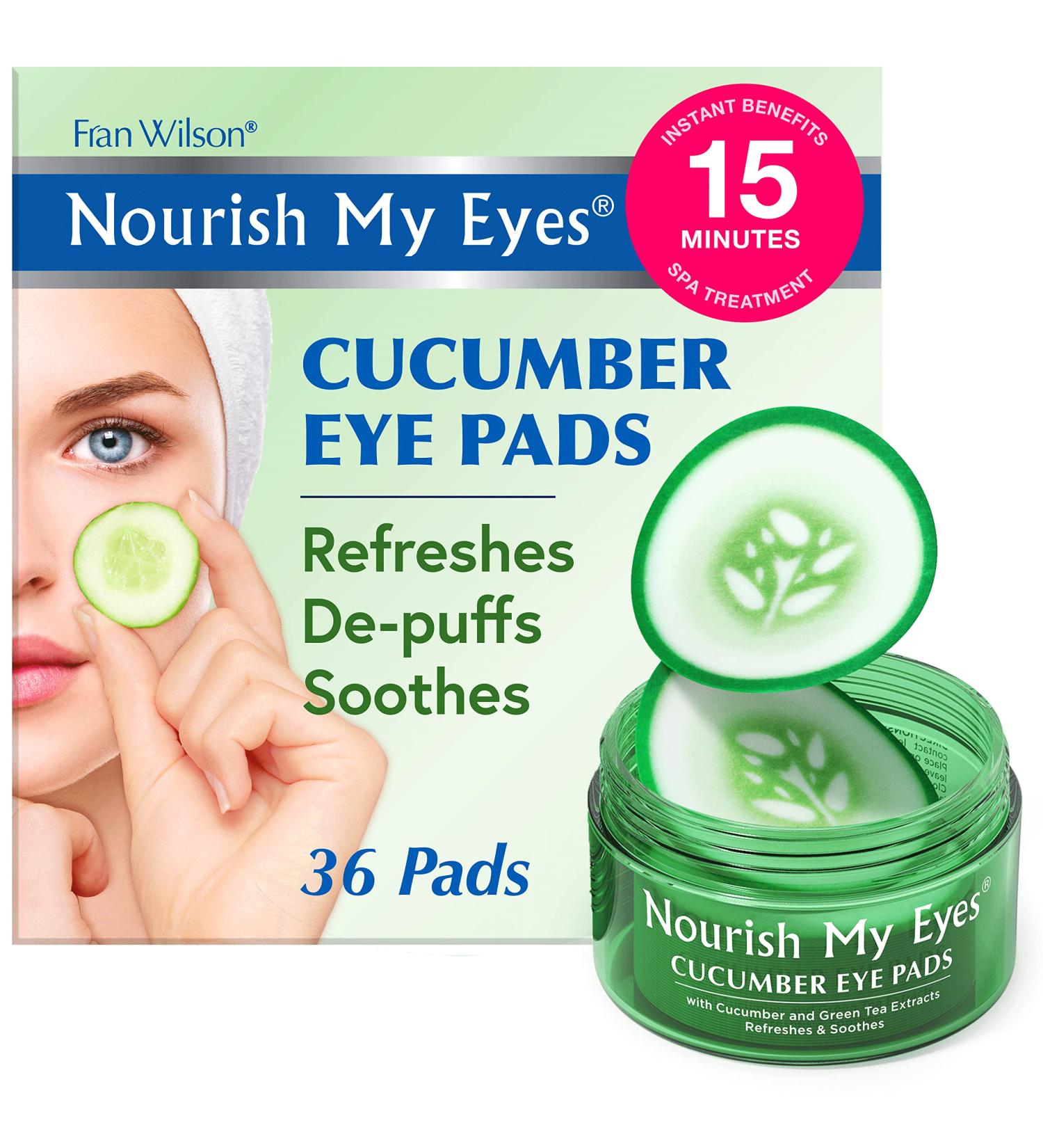 Fran Wilson Nourish My Eyes Cucumber and Green Tea Pads - 36 Pads | At-Home Spa Treatment for Puffiness | Revitalize Your Eyes | Easy-to-Use Eye Pads for Dark Circles (Pack of 3) - Buy Online on SooperMarket.com