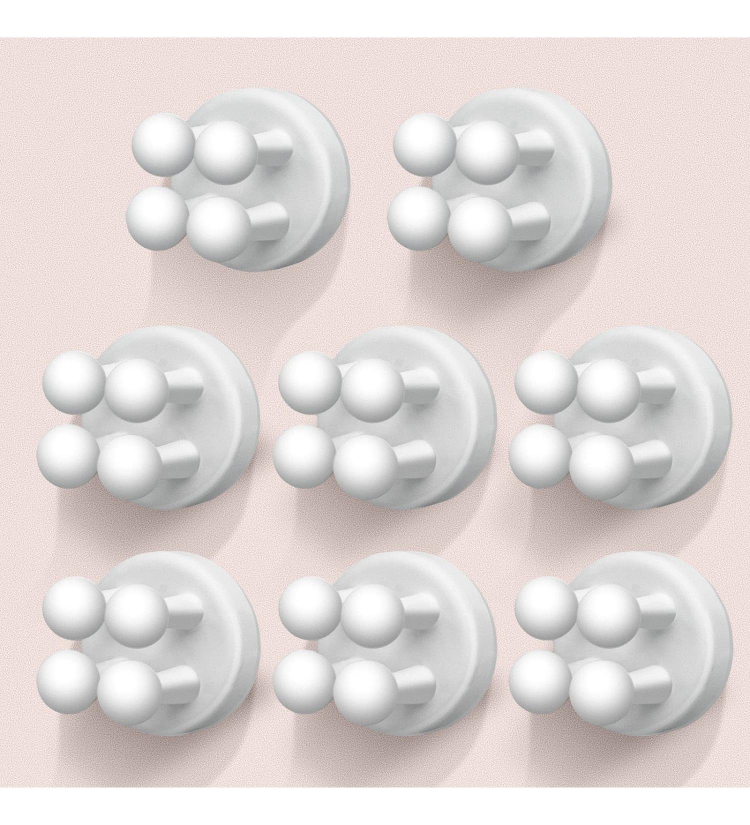 OSORD 8-Pack Silicone Toothbrush Holder & Razor Hooks - Self-Adhesive Multi-Purpose Bathroom Organizers | White - Buy Online on SooperMarket.com