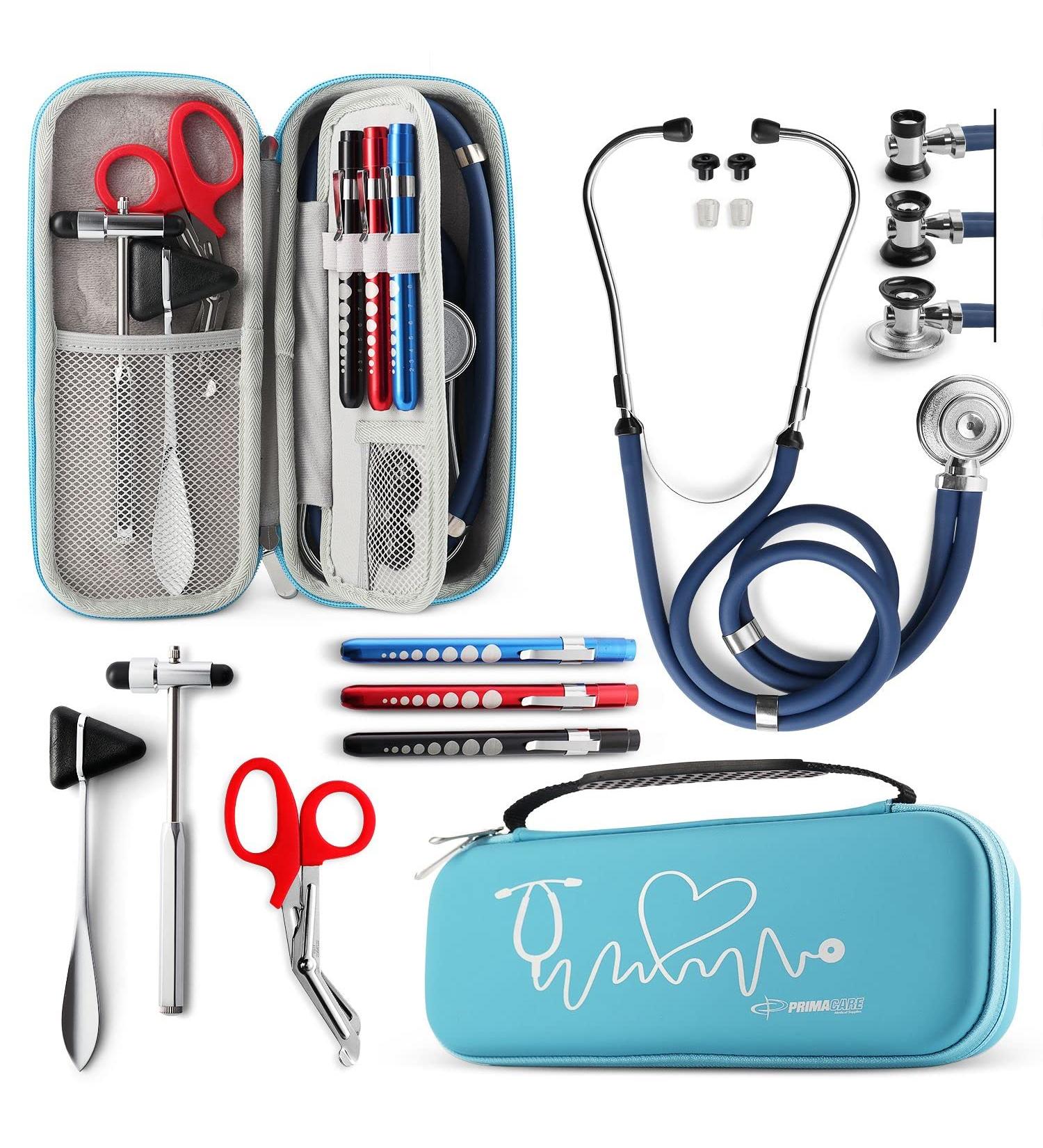 Primacare Stethoscope Case with Medical Supplies - Blue, Portable & Lightweight Nursing Accessories - Buy Online on SooperMarket.com