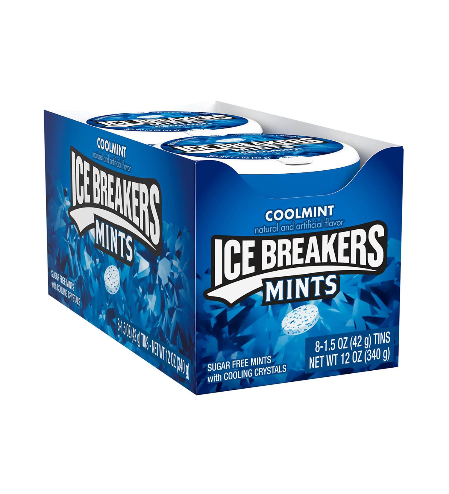 Ice Breakers Mints Cool Mint - Refreshing Peppermint Candies 1 Piece (8 x 42g) | International Shipping Available - Buy Online on SooperMarket.com
