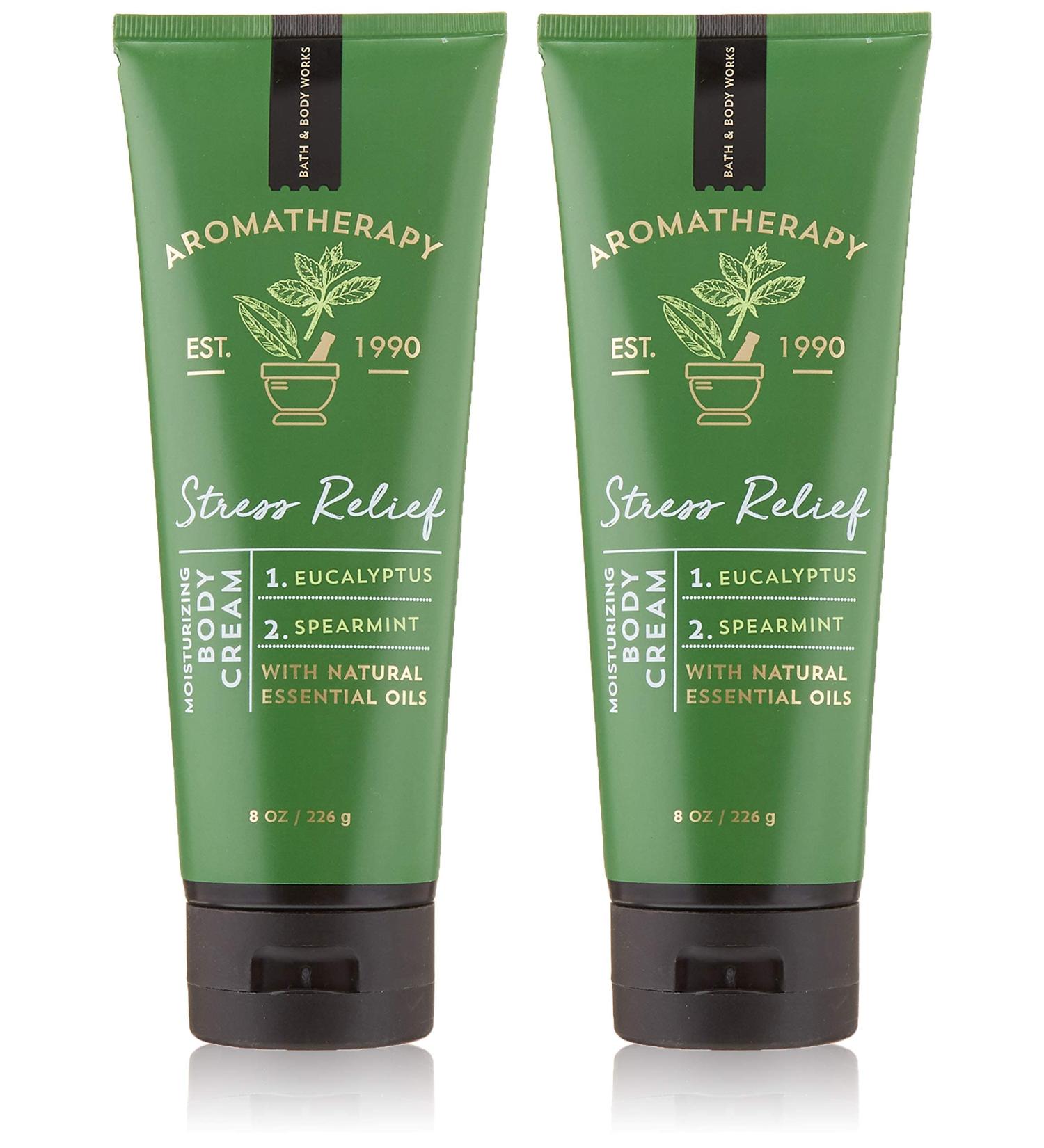 Bath & Body Works Aromatherapy Stress Relief Eucalyptus Spearmint Body Cream 8.0 oz 226g (2 Pack) - Buy Online on SooperMarket.com