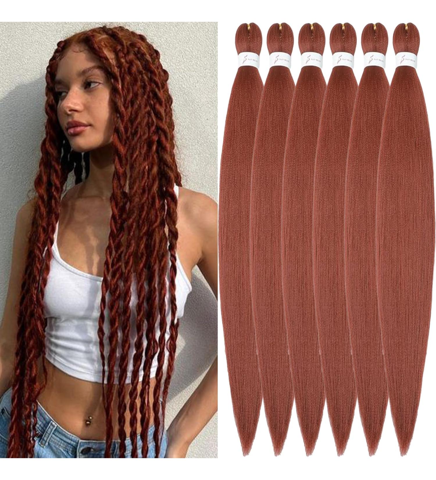 Buy Xusuperb 30 Pre Stretched Braiding Hair - Ginger Color 350# | Soft Yaki Braids Extensions (6 Packs) - International Shipping Available - Buy Online on SooperMarket.com