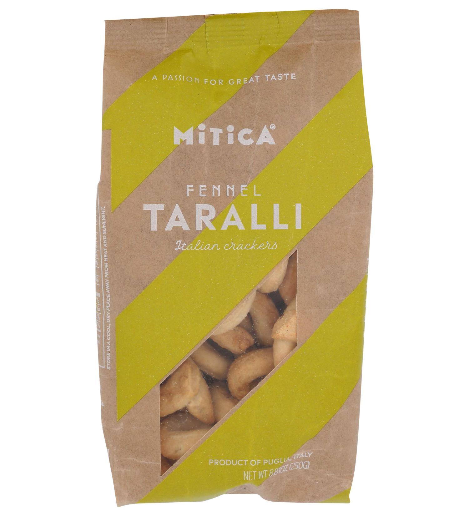 Mitica Taralli Fennel 8.8 Ounce - Authentic Italian Snack (Pack of 1) - Buy Online on SooperMarket.com