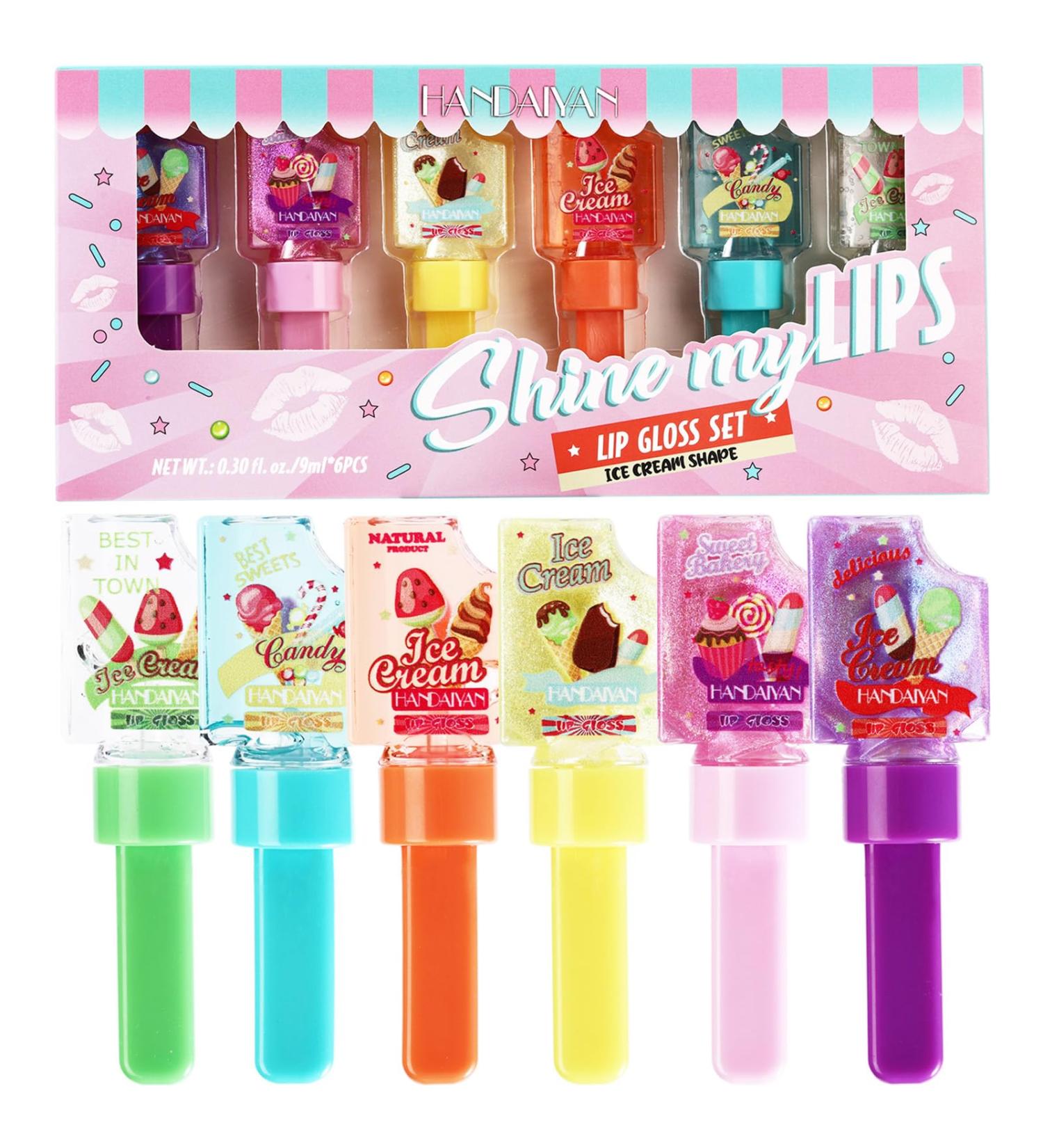 Buy 6pc Fruity Flavored Lip Gloss Set for Girls | Long Lasting Non-Toxic Makeup | Perfect Party Favors for Kids & Teens - Buy Online on SooperMarket.com