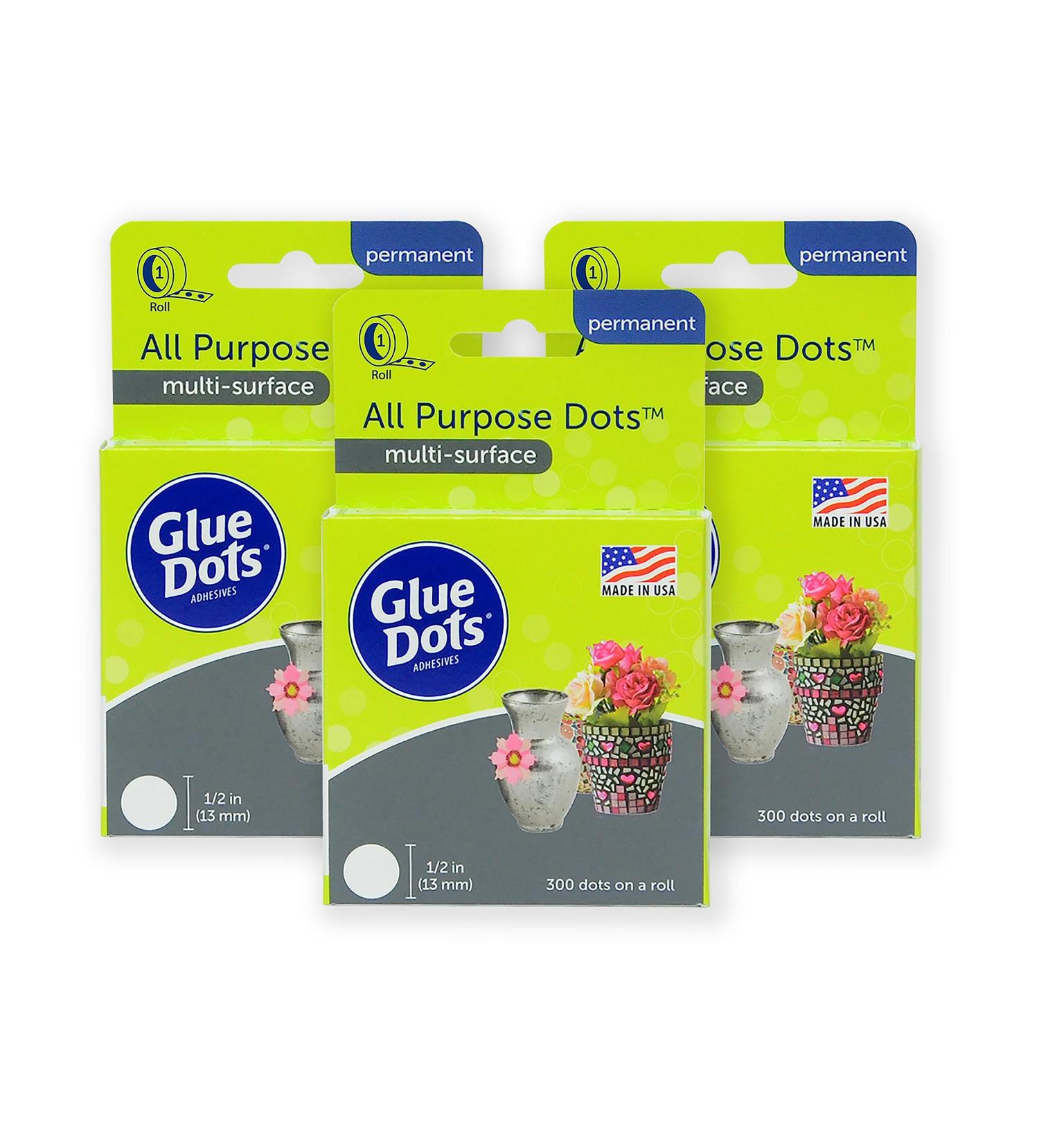 Glue Dots Double-Sided Adhesive Permanent All Purpose Dots 1/2-Inch Clear Roll of 300 3 Pack All Purpose Roll 3-Pack - Buy Online on SooperMarket.com