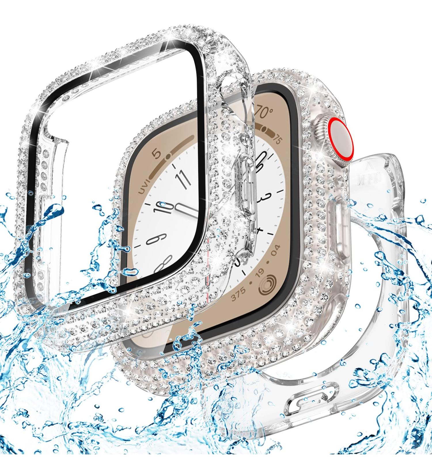 Goton 2-in-1 Waterproof Bling Case for Apple Watch 40mm - Full Glitter Diamond Rhinestone Bumper Cover for Women | Compatible with SE (2nd Gen), Series 6/5/4 - Clear - Buy Online on SooperMarket.com