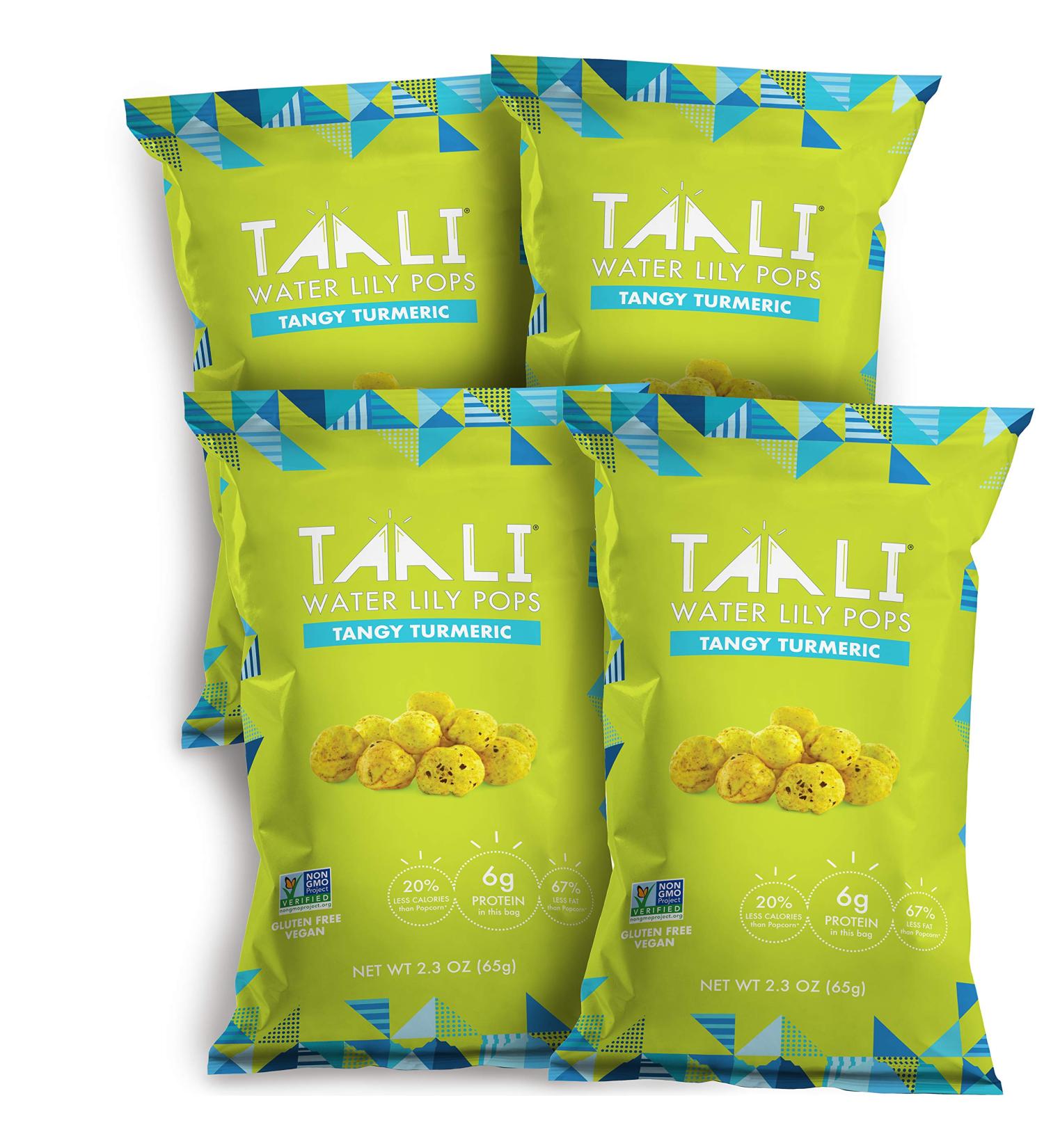 Taali Tangy Turmeric Water Lily Pops 4-Pack | Protein-Rich Snack | Non-GMO | 2.3 oz - Buy Online on SooperMarket.com