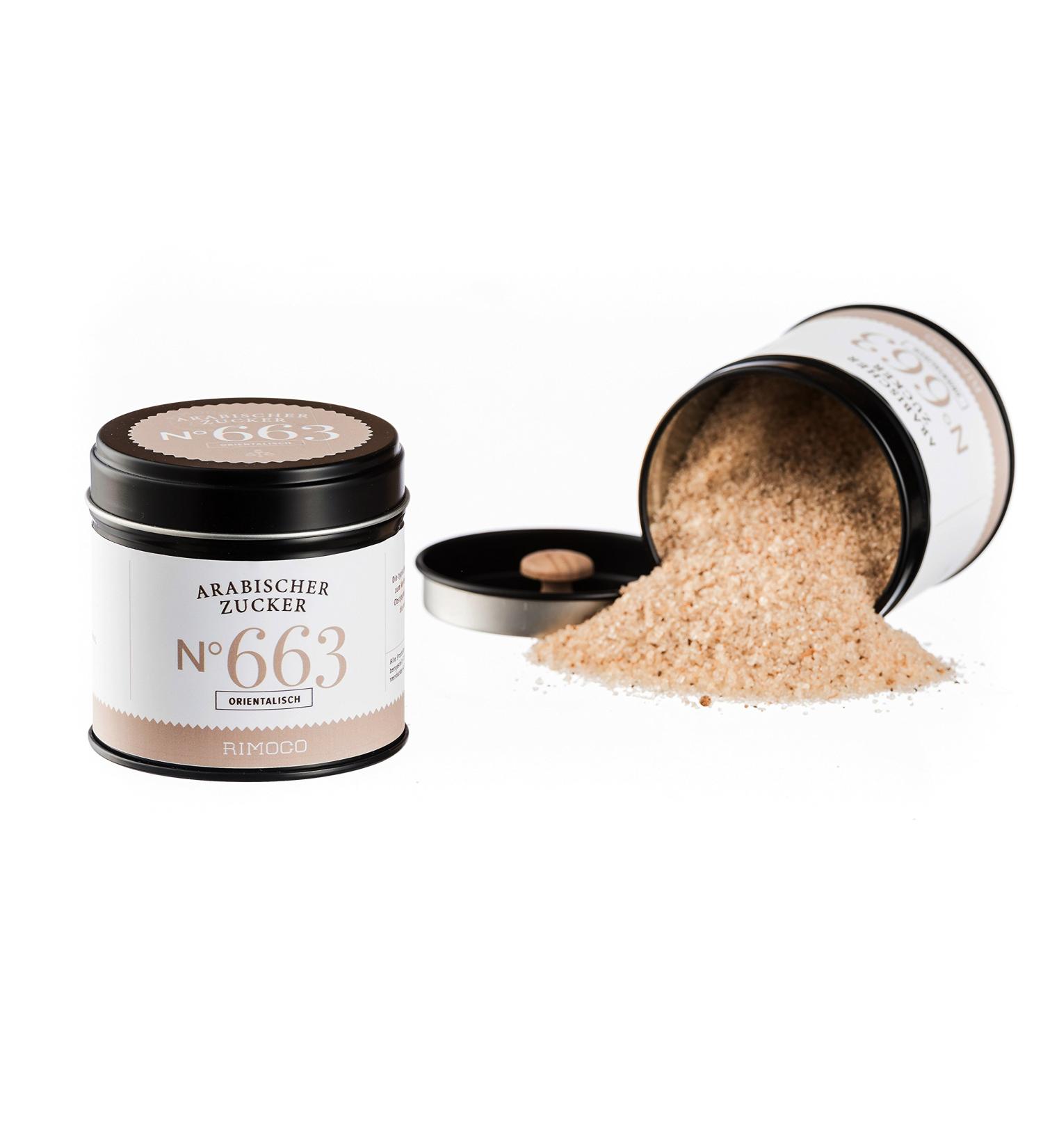 Organic Arabic Sugar N 663 - perfect for oriental coffee in an elegant spice jar with double aroma lid content: 110g