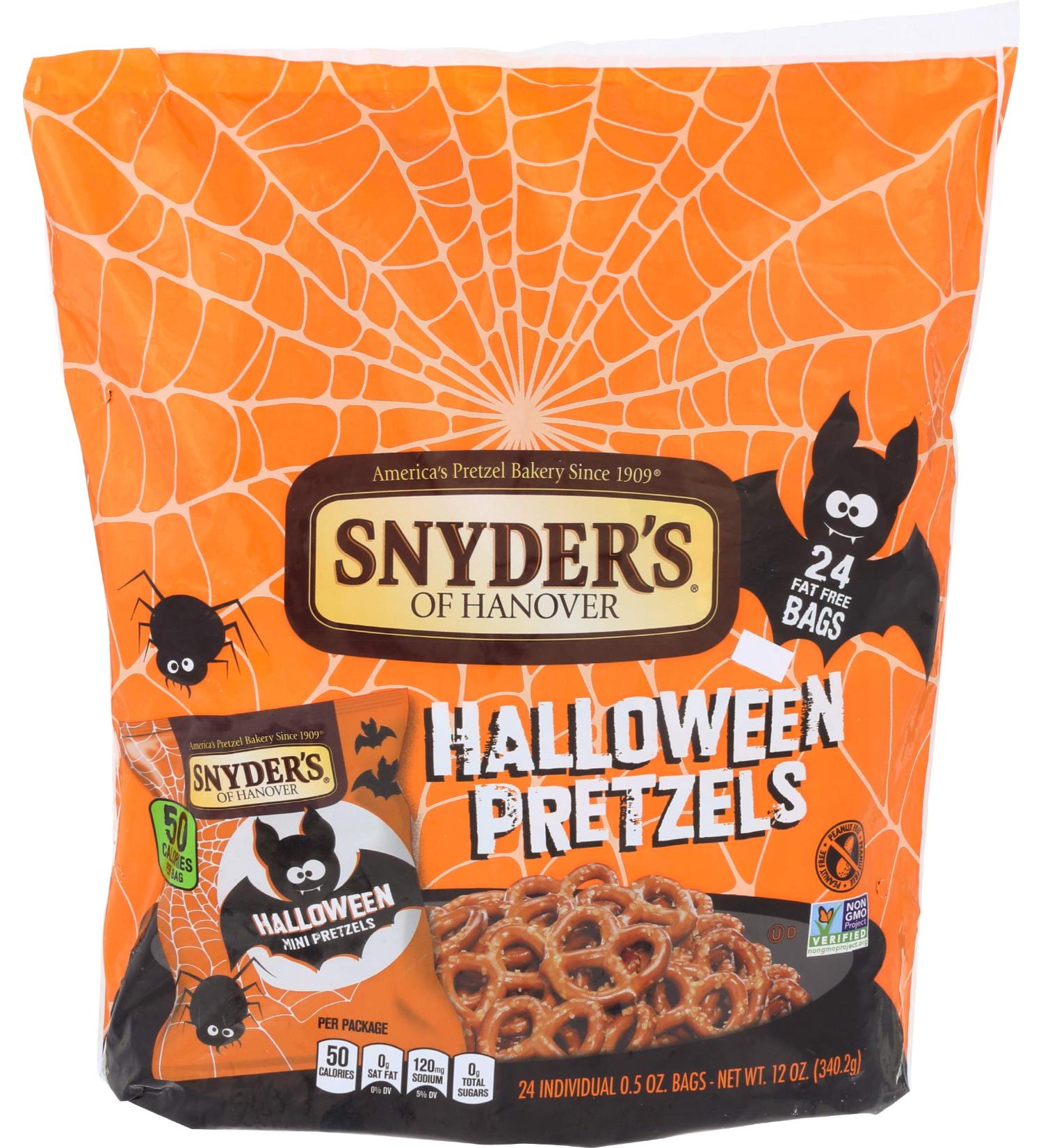Snyder's of Hanover Mini Pretzels Halloween Snack Sack 24 Ct - Perfect Trick-or-Treat Treats - Buy Online on SooperMarket.com