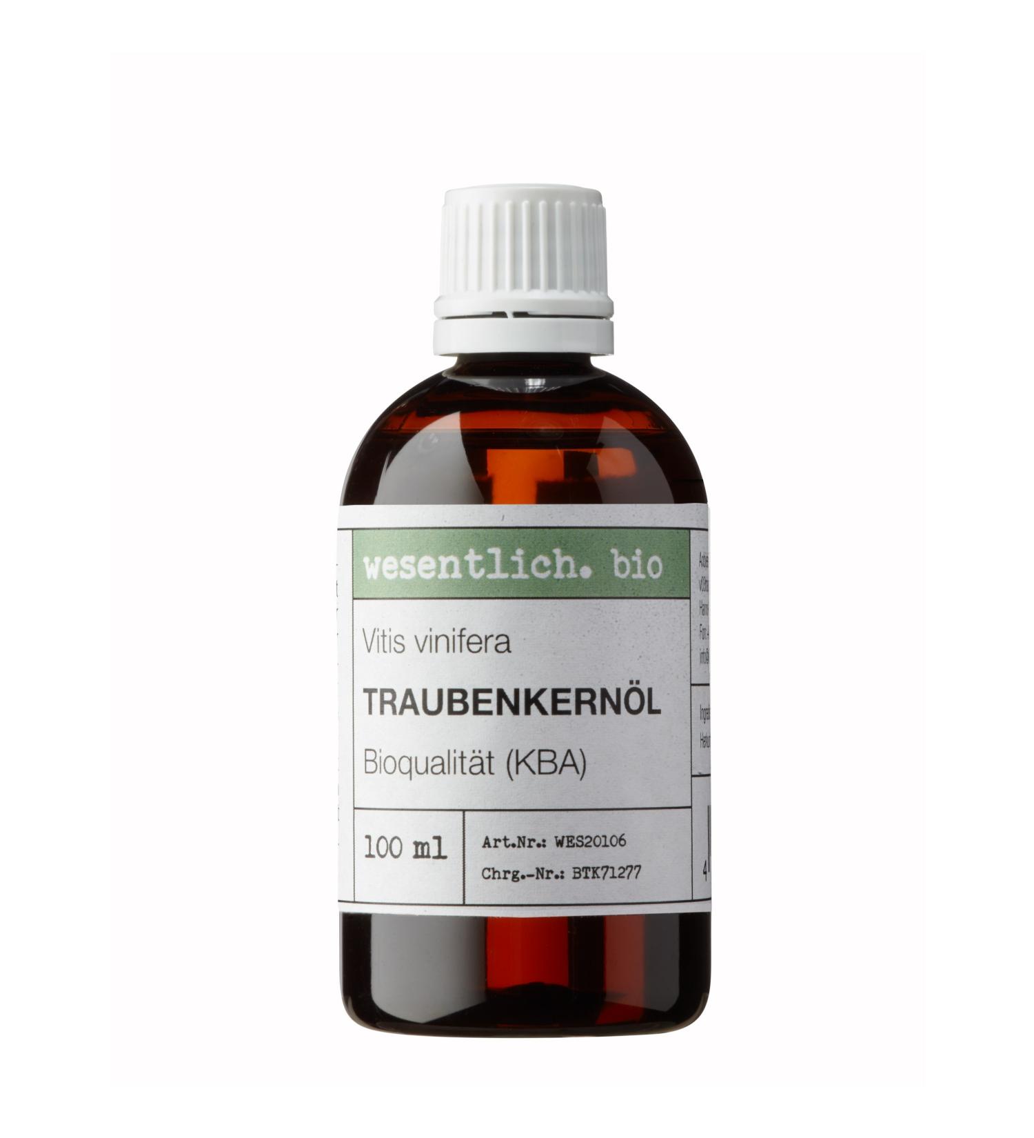 Organic cold-pressed grape seed oil 100ml (Vitis Vinifera Seed Oil) from essential. 100 ml (1 pack)