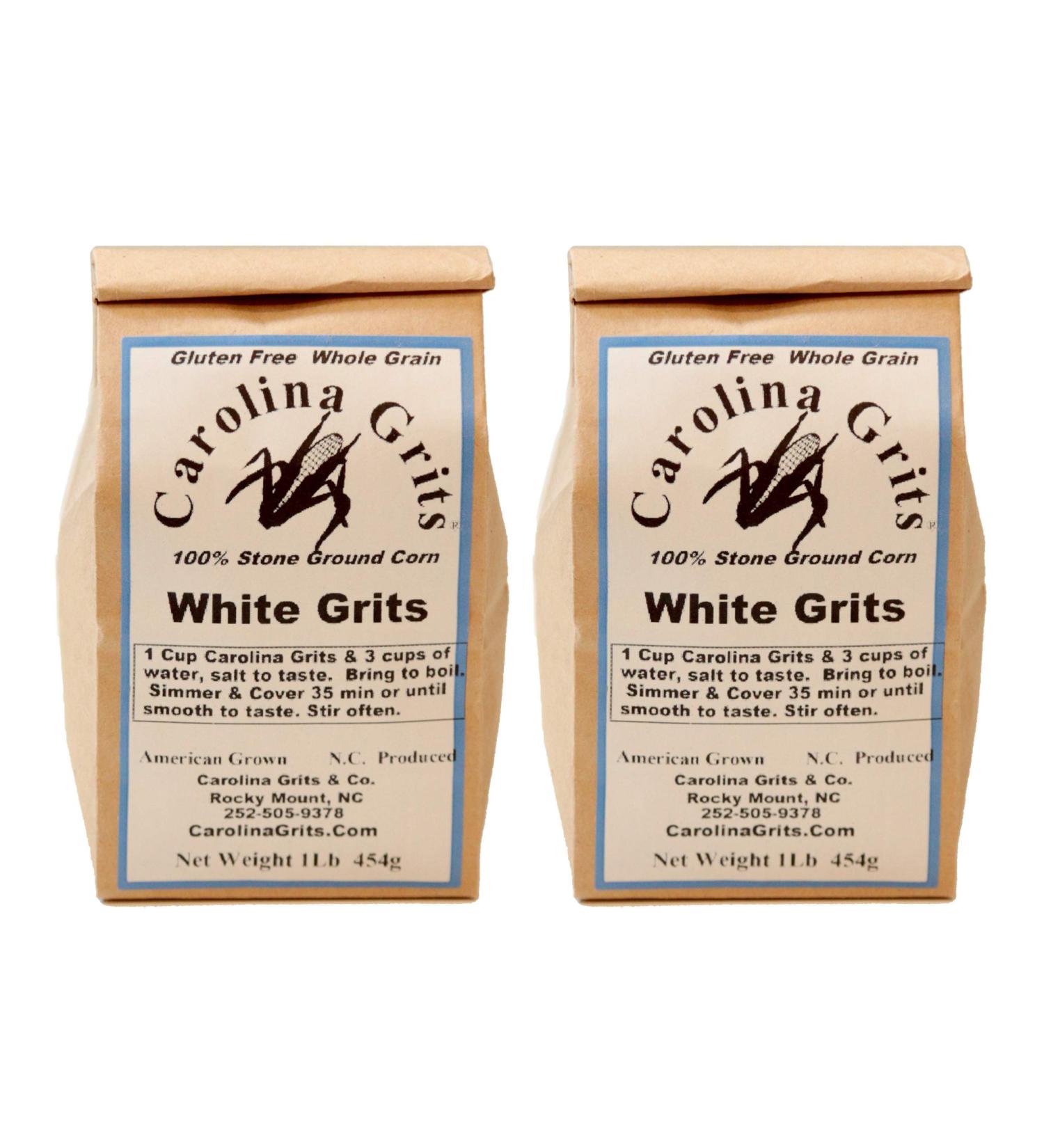 Carolina Grits Company Stone Ground White Grits - 2lbs | Non-GMO, Whole Grain, Gluten-Free - Buy Online on SooperMarket.com