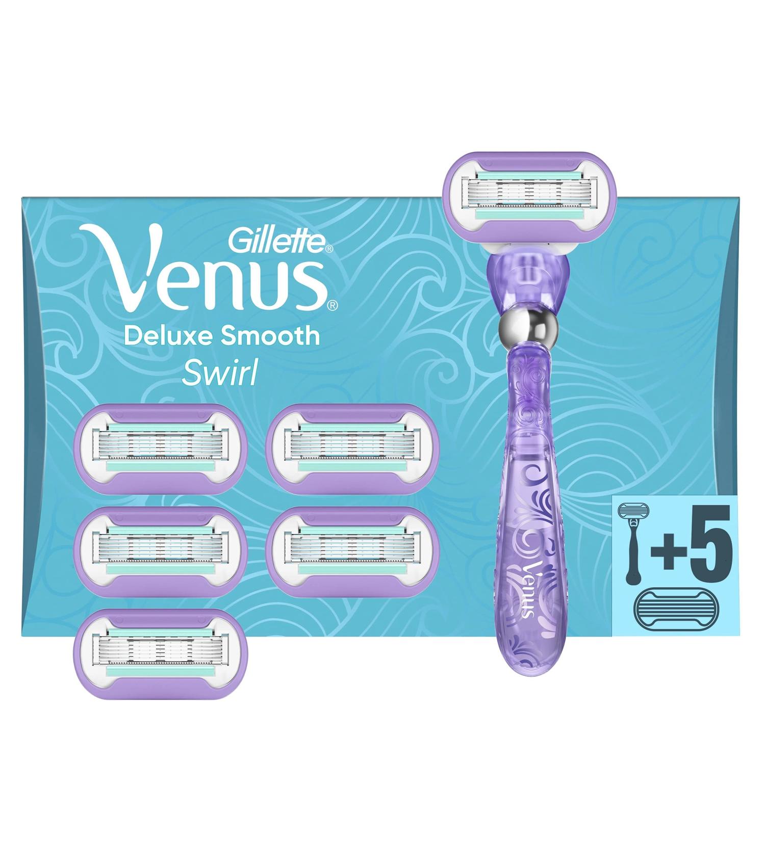 Gillette Venus Deluxe Smooth Swirl Women's Razor & 6 Blades - Perfect Shaving Solution - Buy Online on SooperMarket.com