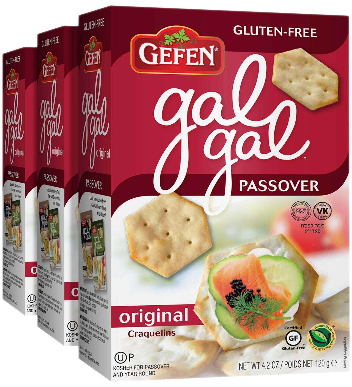 Gefen Gluten Free Original Gal Gal Crackers 4.2oz (3 Pack) - Low Fat, Zero Sugar, All Natural, Kosher for Passover - Buy Online on SooperMarket.com