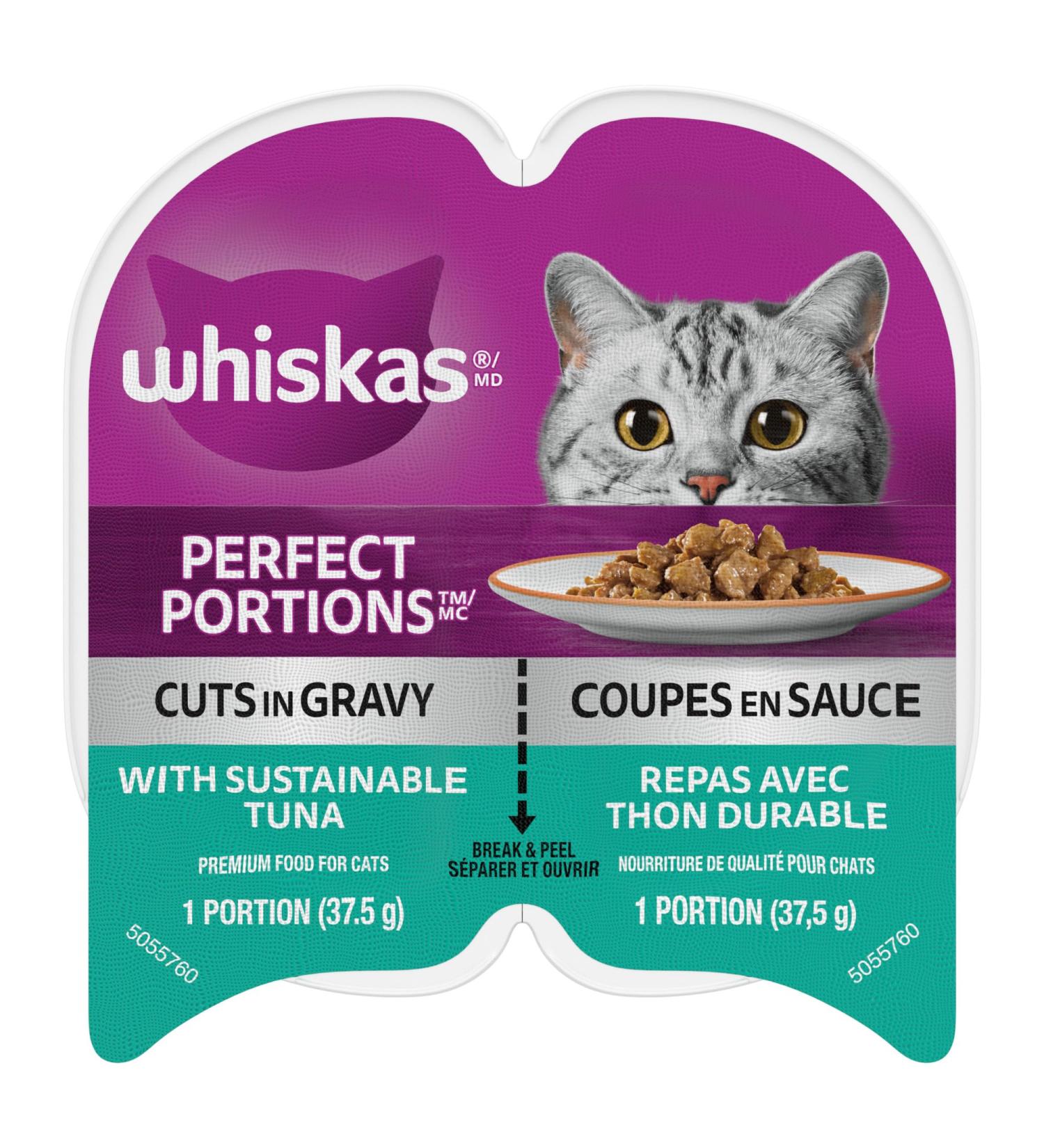 WHISKAS Perfect Portions Wet Cat Food - Tuna - 75g (24 Pack) Cuts in Gravy Tuna 75 g (Pack of 24) - Buy Online on SooperMarket.com