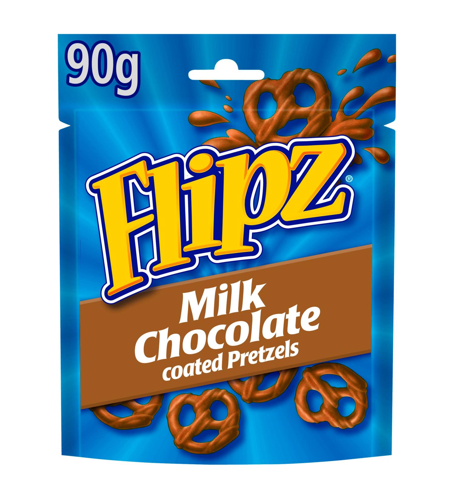 Flipz Milk Chocolate Coated Pretzel Snacks 90g - Crunchy & Delicious (1 Pack) - Buy Online on SooperMarket.com
