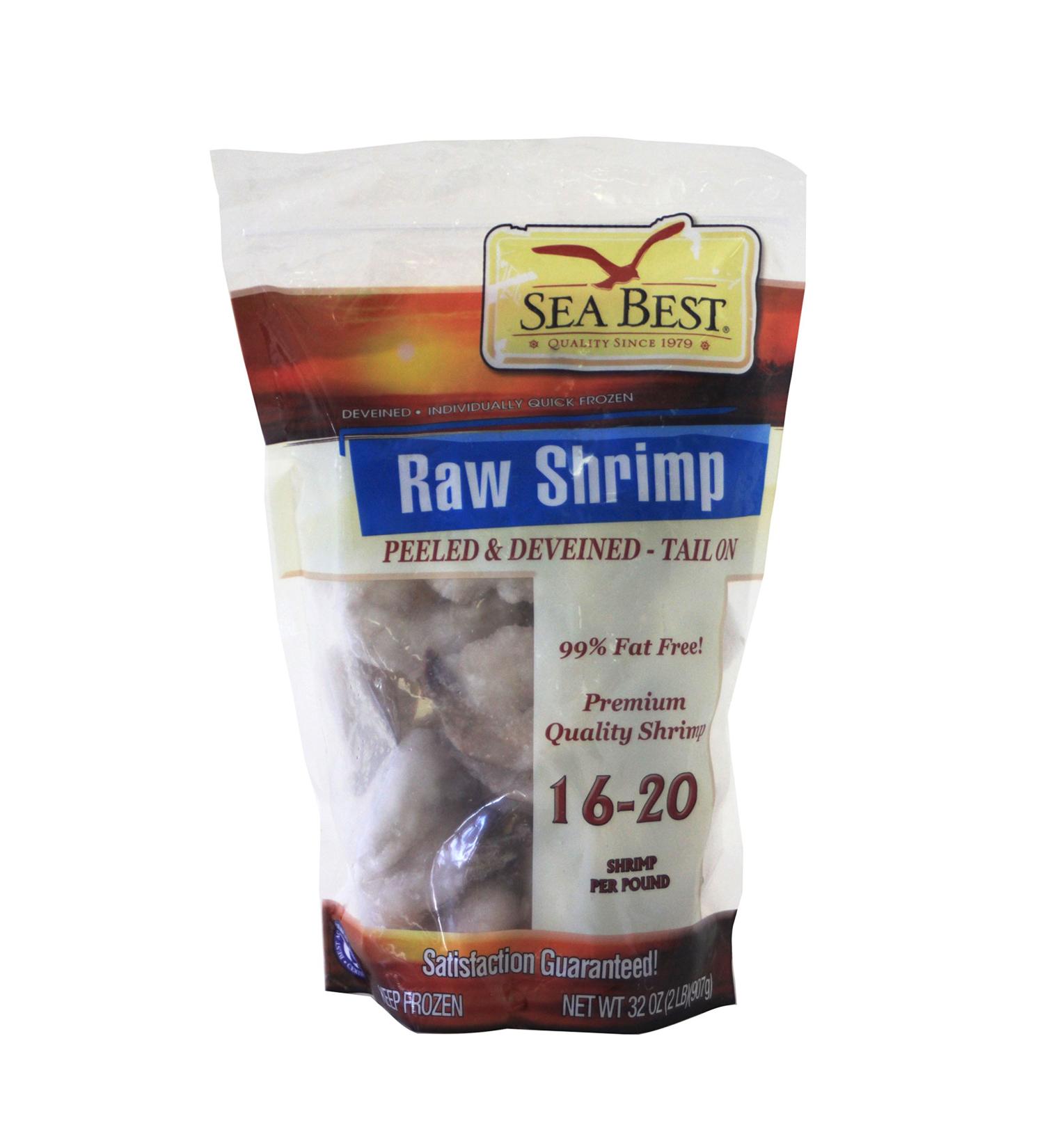 Sea Best 16/20 Count Peeled & Deveined Tail-On Shrimp - 2lb Pack - Buy Online on SooperMarket.com