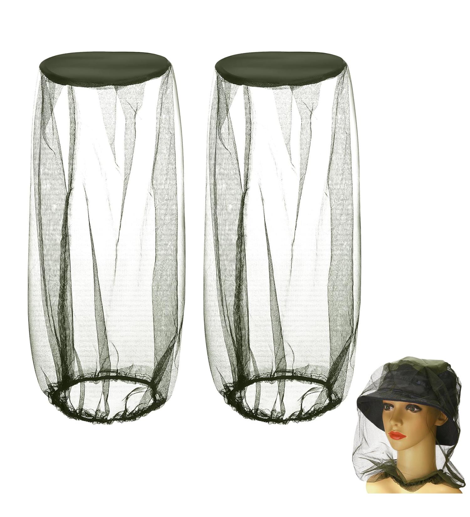 Mesh Head Nets 2 Pcs Mosquito Head Net Face Mesh Cover for Outdoor Activities Hiking Fishing Hunting Camping Backpacking (Green) - Buy Online on SooperMarket.com