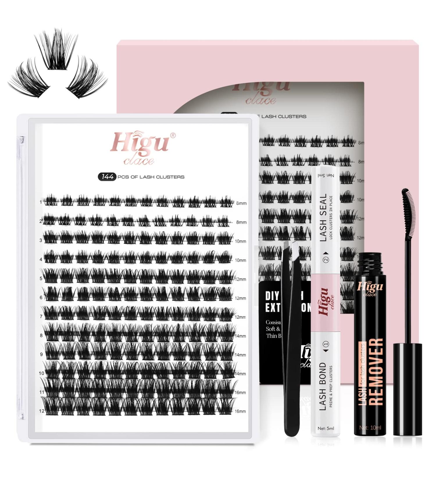 10ML Eyelash Glue Remover for Cluster Lashes | DIY Eyelash Extension Kit with 144 Pcs Thin Band Lash Clusters for Super Hold - Buy Online on SooperMarket.com