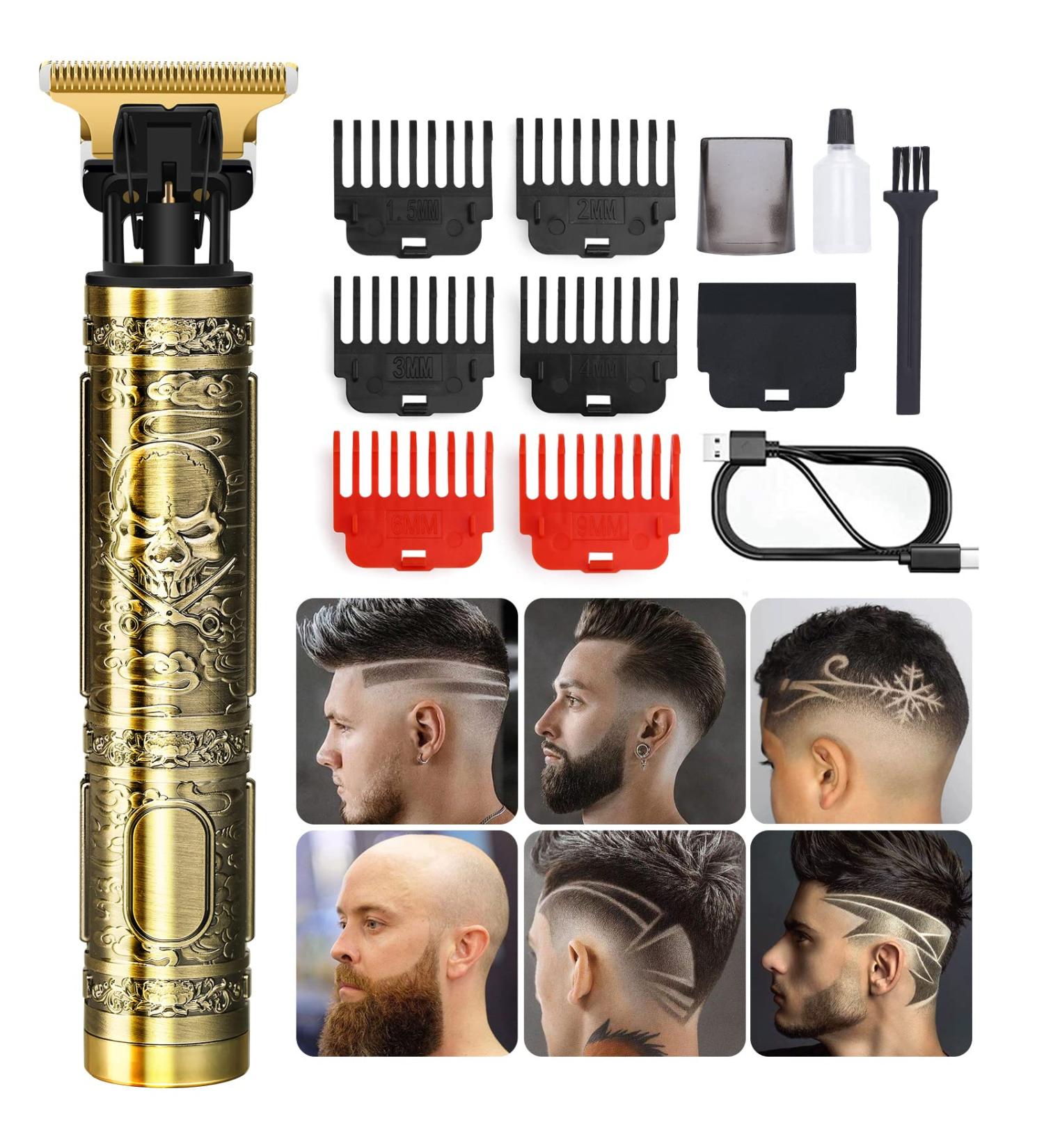 YOGINGO Professional Cordless Beard Trimmer - Rechargeable Hair Clippers for Men | Zero Gapped Cutting Grooming Kit in Barbershop Bronze - Buy Online on SooperMarket.com