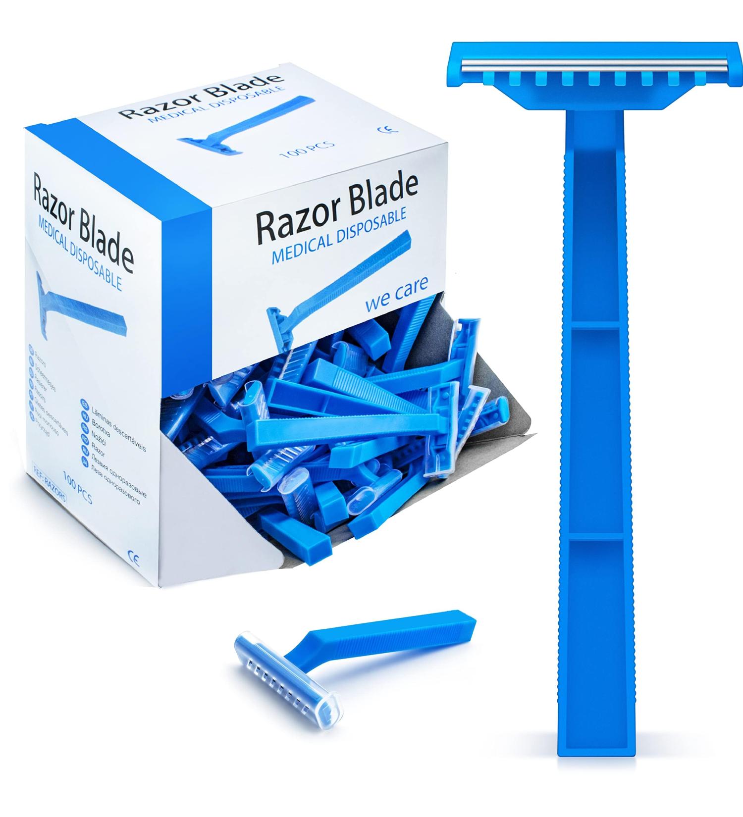 AIESI Disposable Razors - 2 Blades Non-Sterile (Pack of 100) | Ideal for Travel & Personal Care International Shipping Available - Buy Online on SooperMarket.com