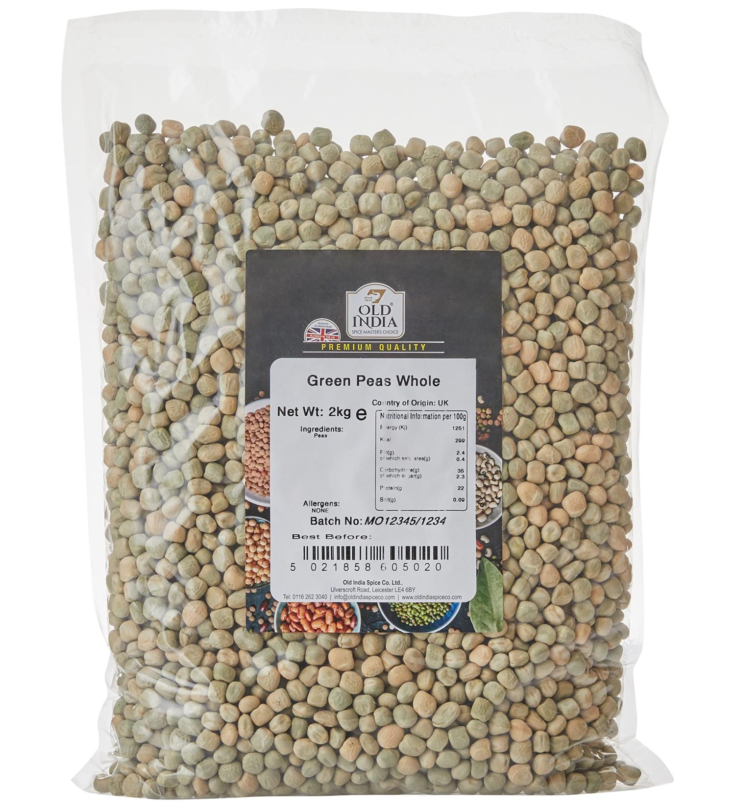 Old India Green Peas Whole 2kg - Premium Quality Peas - 2 kg Pack - Buy Online on SooperMarket.com