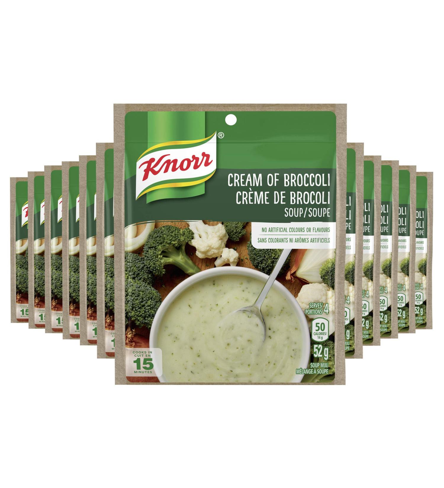 Knorr Dry Soup Mix for A Quick Delicious Soup Or Flavour Boost Cream of Broccoli No Artificial Colours Or Flavours 52 GR 12-Count Cream Of Broccoli 52 g (Pack of 12) - Buy Online on SooperMarket.com