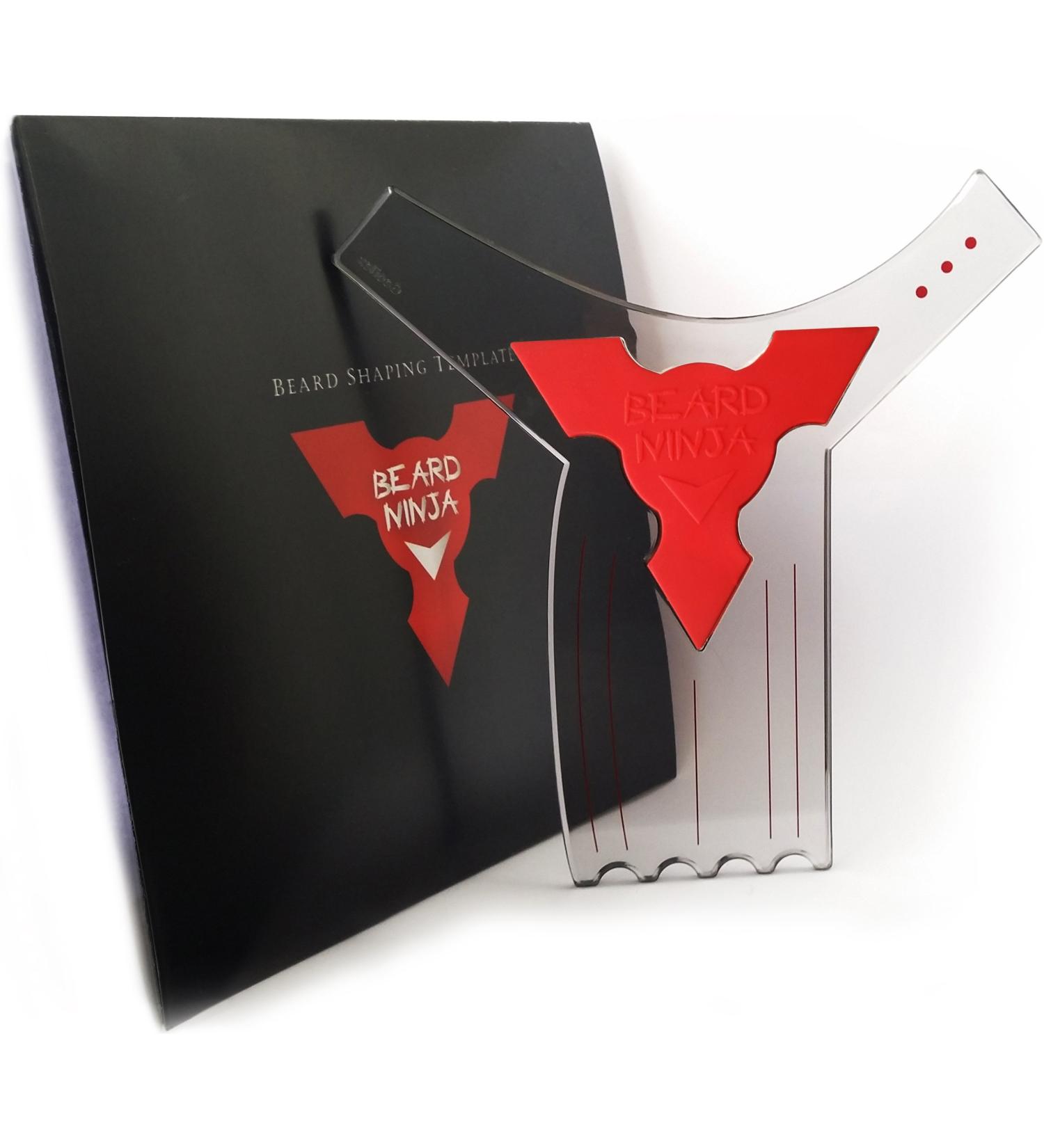 BEARD NINJA Beard Shaping Tool - Lineup & Edging Template for Goatee, Mustache, Neckline - Red - Buy Online on SooperMarket.com