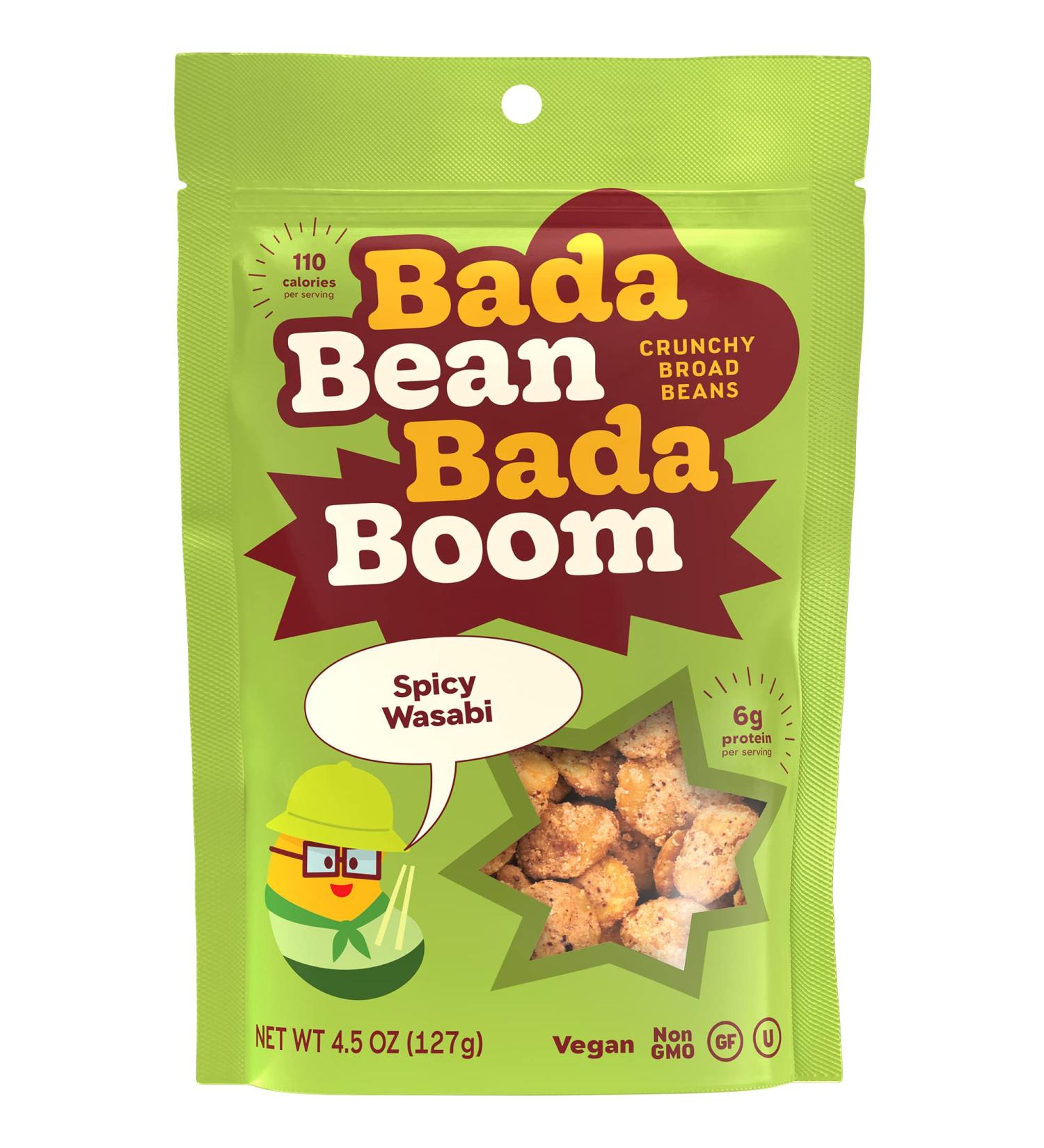 Bada Bean Bada Boom Spicy Wasabi - Plant-Based Protein Snack, Gluten Free, Vegan - 4.5 Ounce (12 Count) - Buy Online on SooperMarket.com