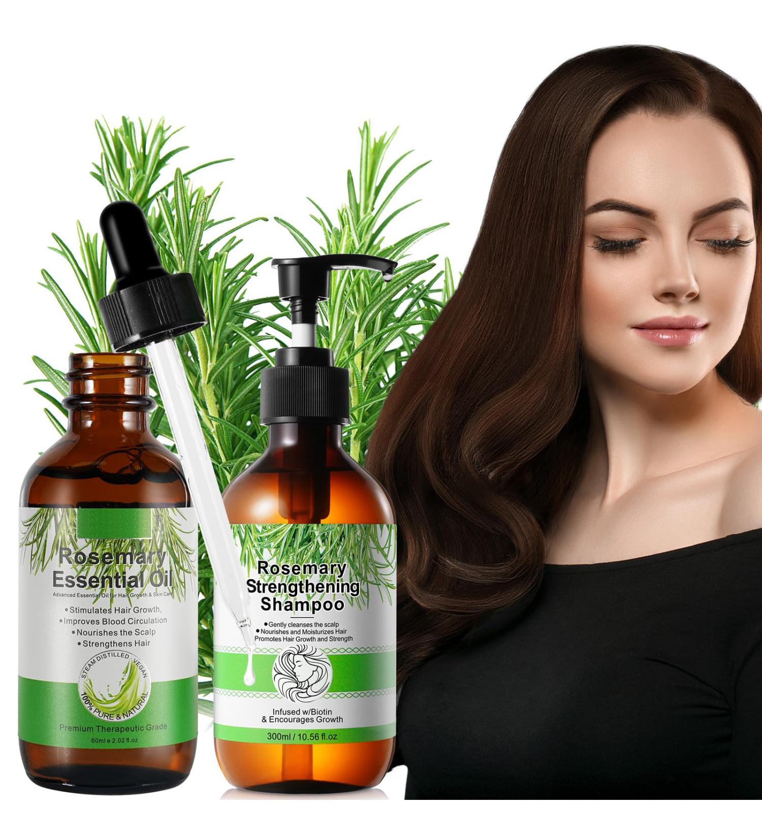 Hair Growth Serum & Rosemary Shampoo - Biotin & Castor Oil for Hair Loss | Effective Regrowth Products for Women & Men - Buy Online on SooperMarket.com