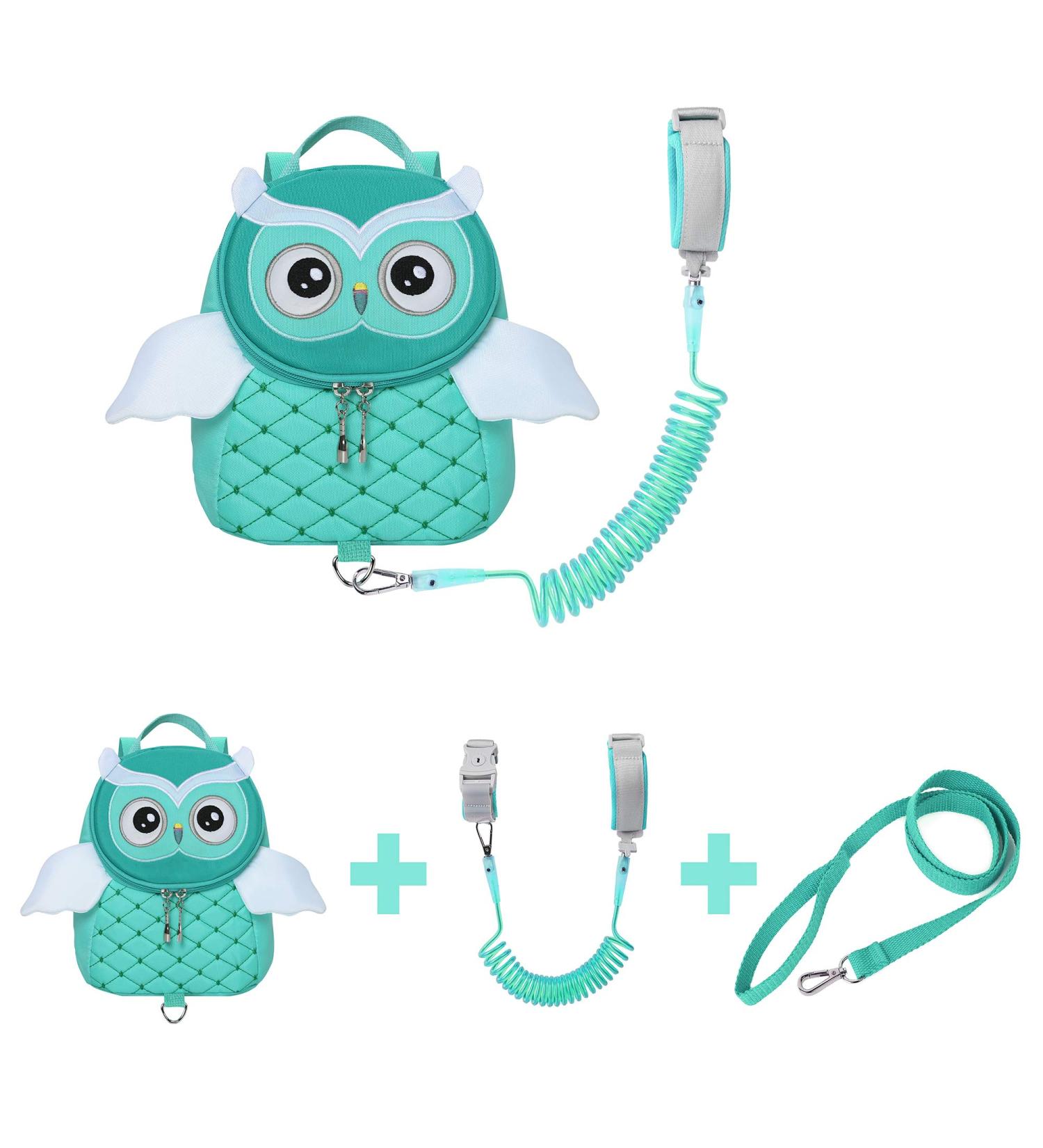 EPLAZA Toddler Owl Backpack with Anti-Lost Wrist Link - Safety for 1.5 to 3 Years Kids (Owl Green) - Buy Online on SooperMarket.com