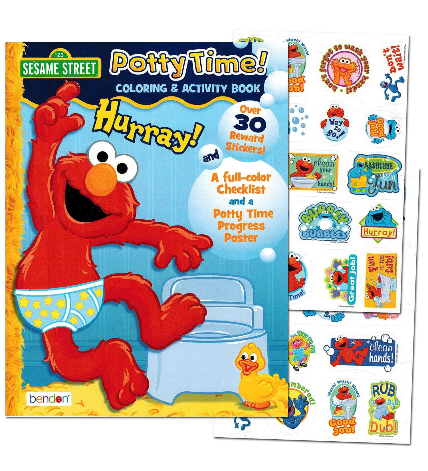Sesame Street Potty Time Training Set - Coloring & Activity Kit with Progress Chart & Reward Stickers - Buy Online on SooperMarket.com