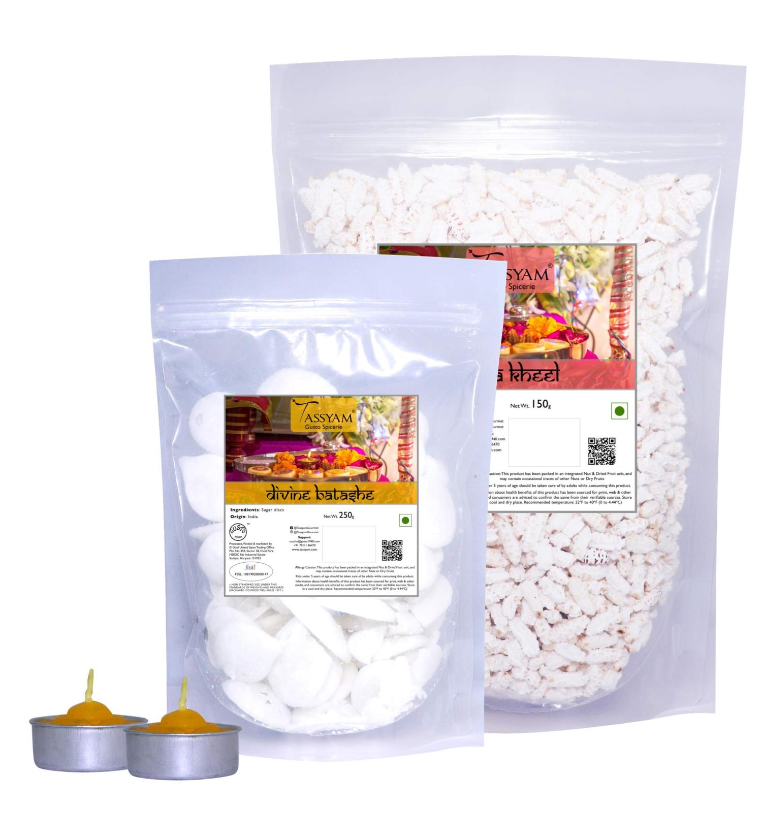 TASSYAM Kheel Batasha and Diwali Lamp Combo 400g | Divine and Holy - Buy Online on SooperMarket.com