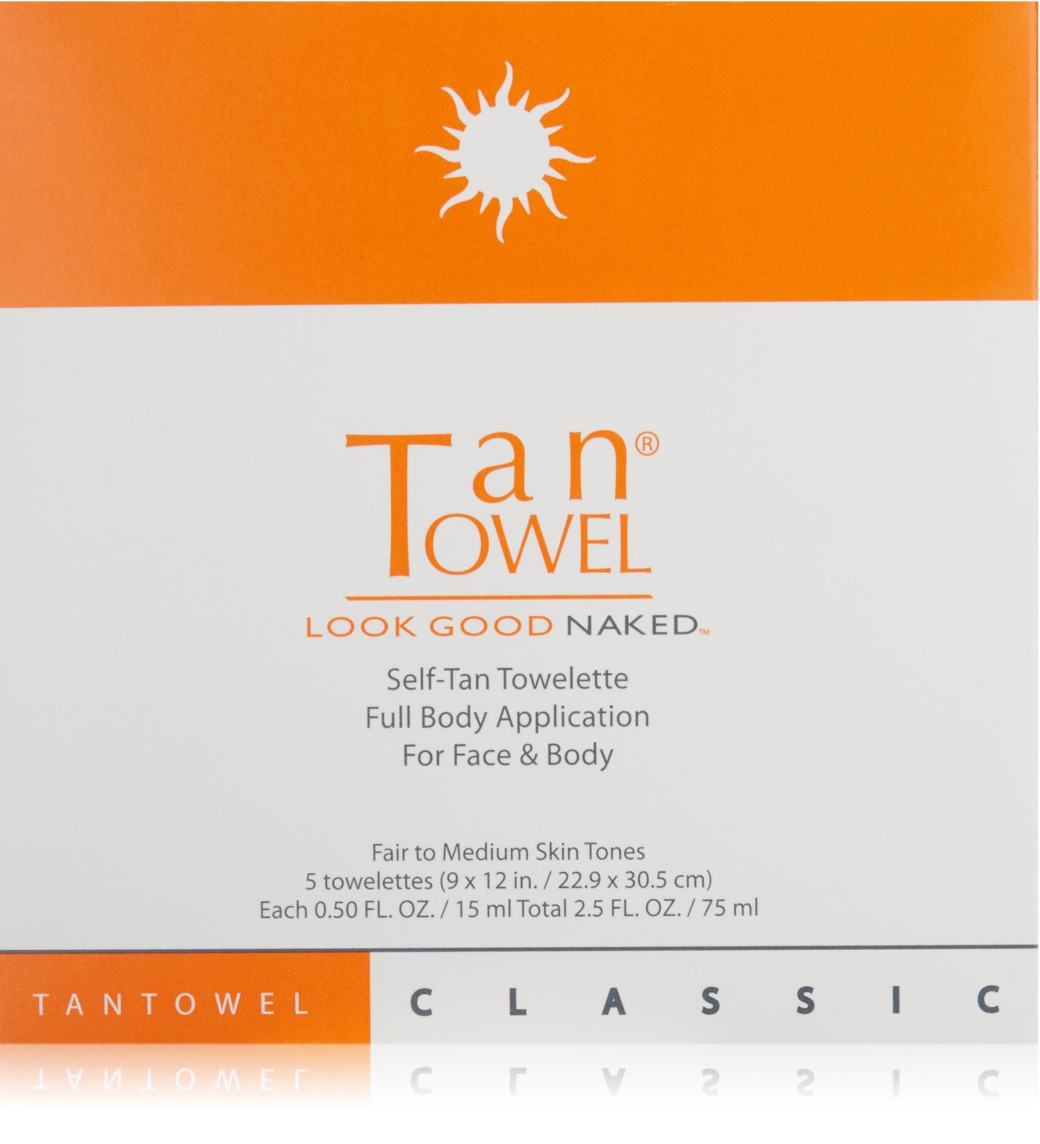 Tan Towel Full Body Classic 5 Pack - 0.5 FL OZ Each | Get an Instant Sun-Kissed Glow - Buy Online on SooperMarket.com