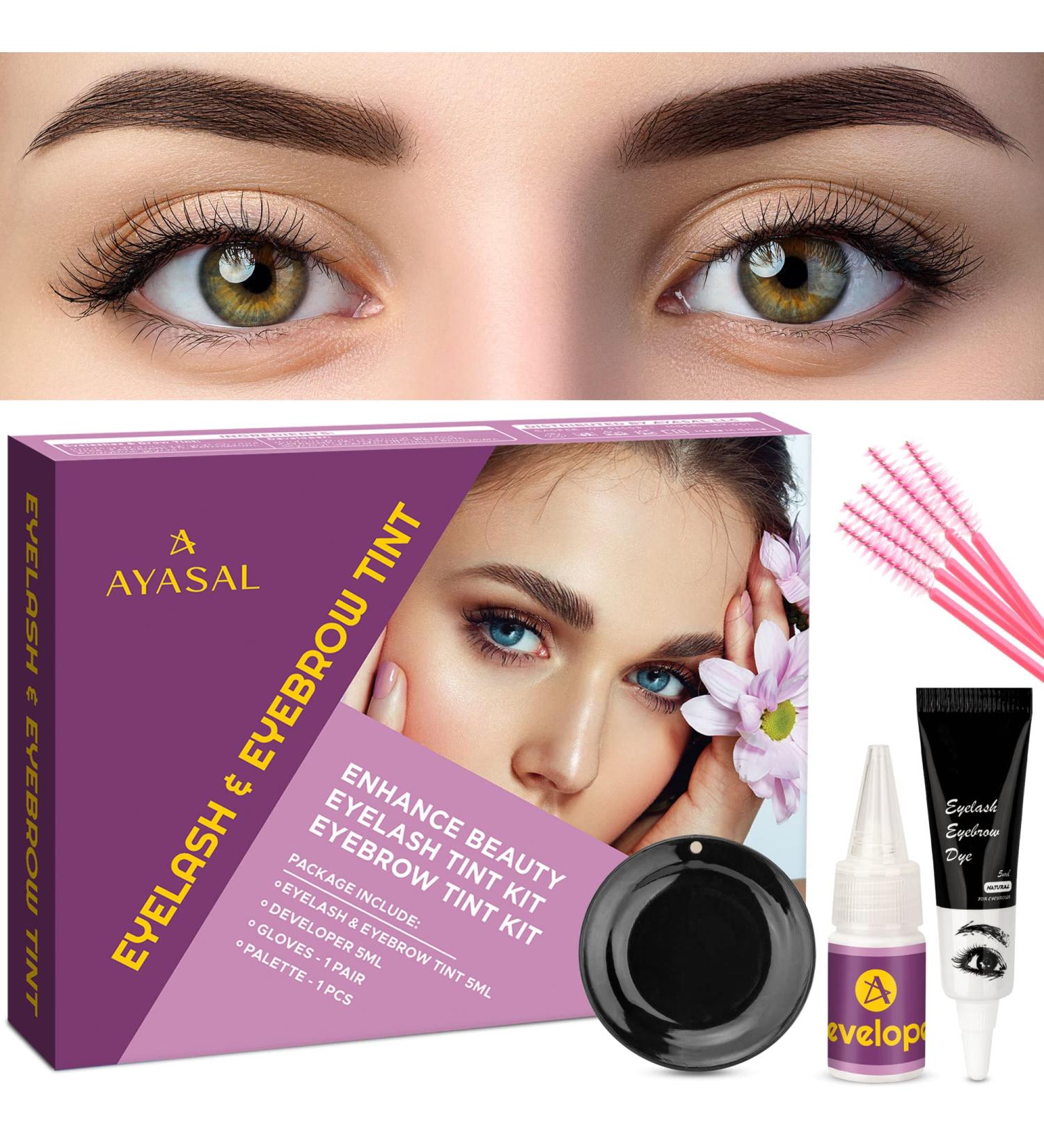 AYASAL Lash & Brow Coloring Kit | Professional Semi-Permanent 2-IN-1 Color | Long Lasting, Salon & Home Use - Buy Online on SooperMarket.com