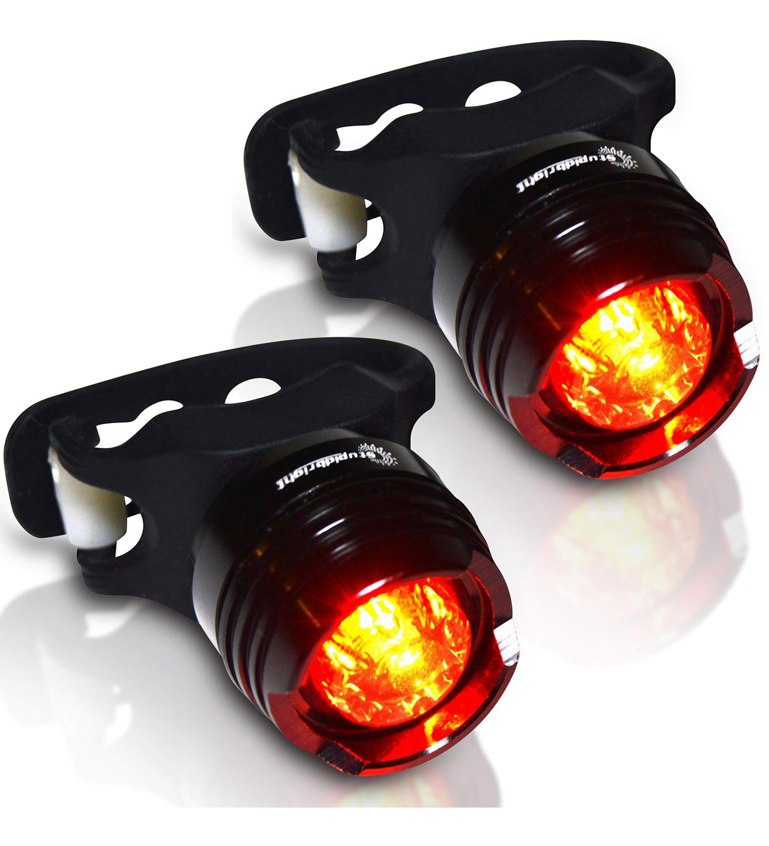 Stupidbright SBR-1 Mini LED Rear Bike Tail Light | Strap-On Micro Bicycle Light for Skateboard & Longboard - Buy Online on SooperMarket.com