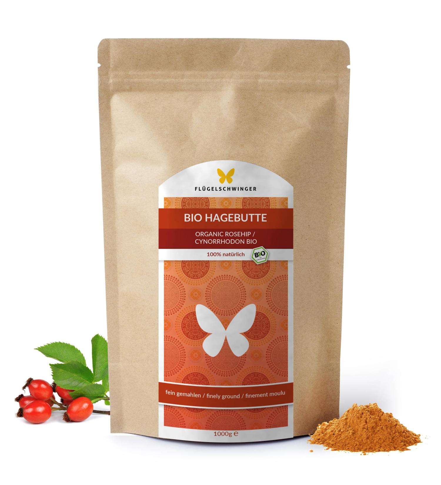 1kg Organic Rosehip Powder - Certified Organic from Sun-Ripened Fruits | Finely Ground Superfood (1000g) - Buy Online on SooperMarket.com