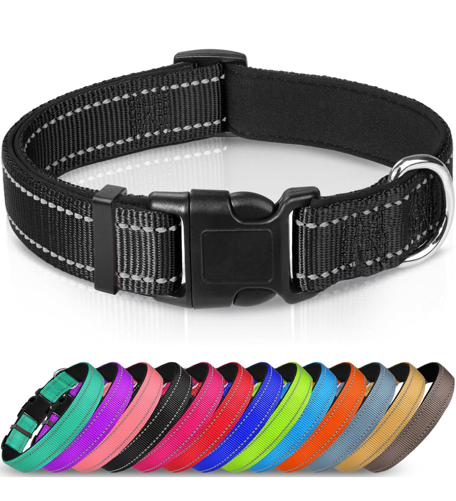 Joytale Reflective Dog Collar for Large Dogs - Black Size L | Adjustable & Durable Perfect for Outdoor Safety (Pack of 1) - Buy Online on SooperMarket.com