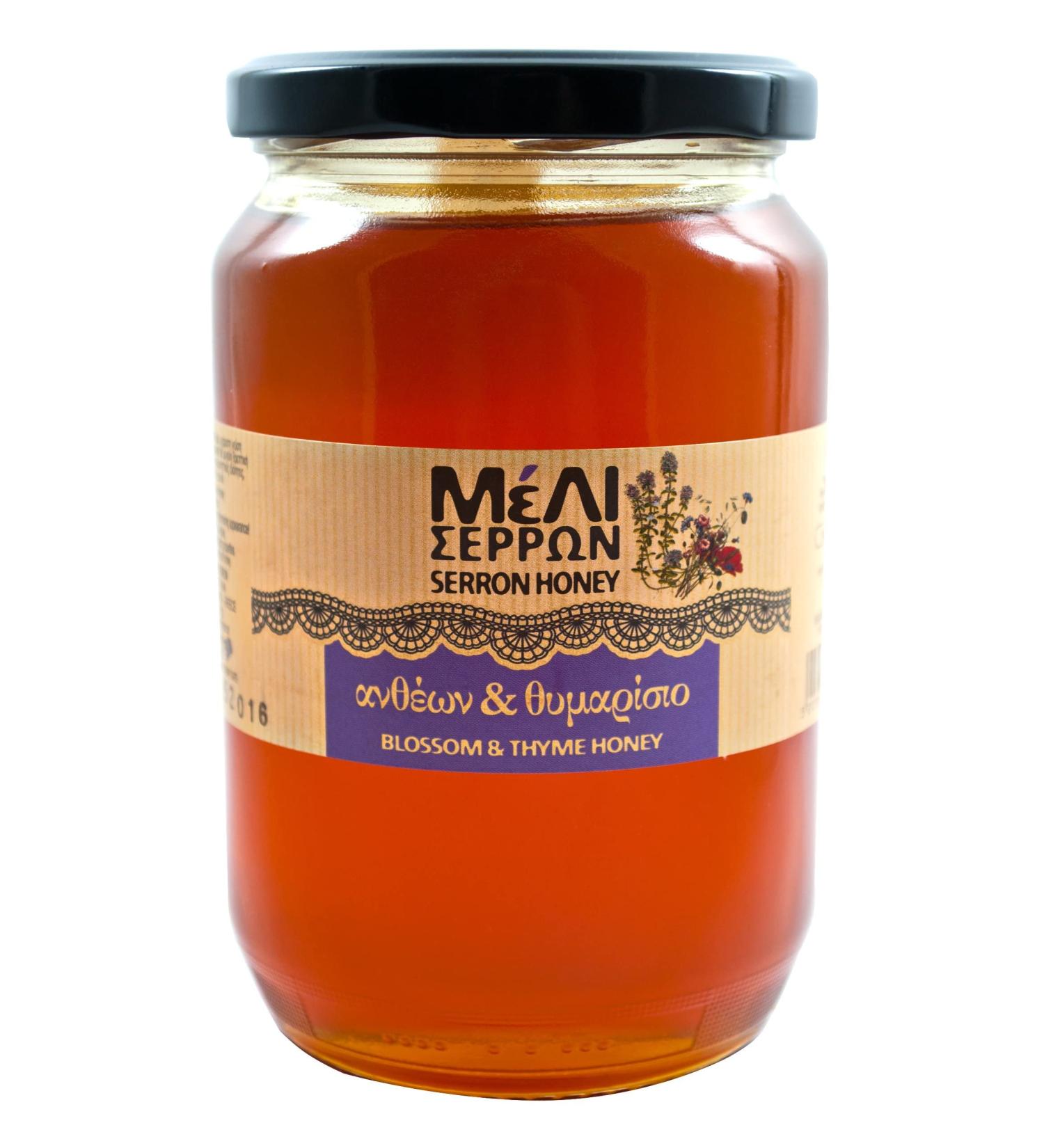 Meli Serron Blossom Thyme Greek Honey 920g Glass Jar - Pure, Natural Honey from Greece - Buy Online on SooperMarket.com